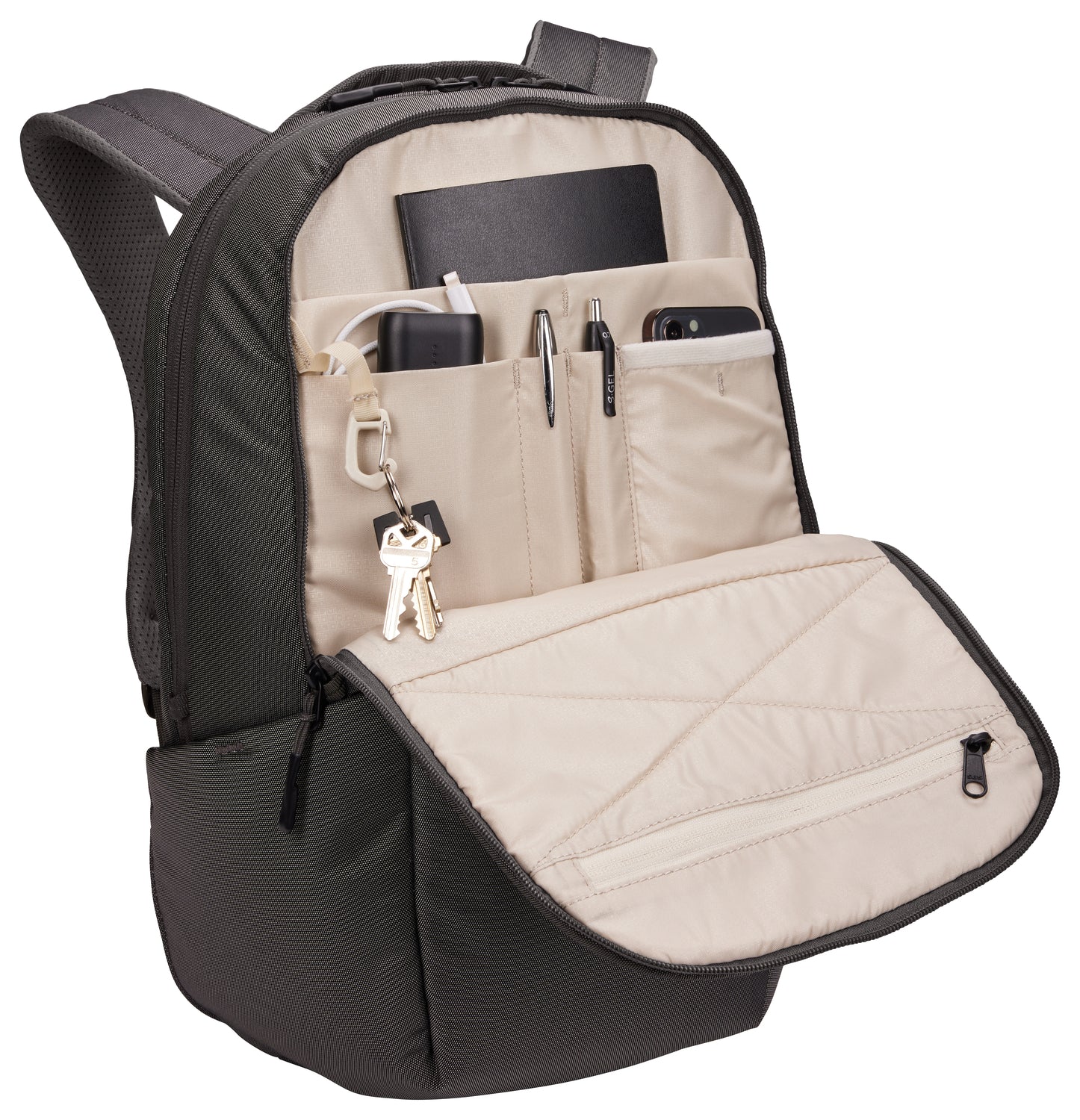 Thule Subterra 2 21L Laptop Backpack for Men & Women - Water-Resistant Travel & Work Commuter Bag - Vetiver Gray - Perfect for Office, College & Business Trips