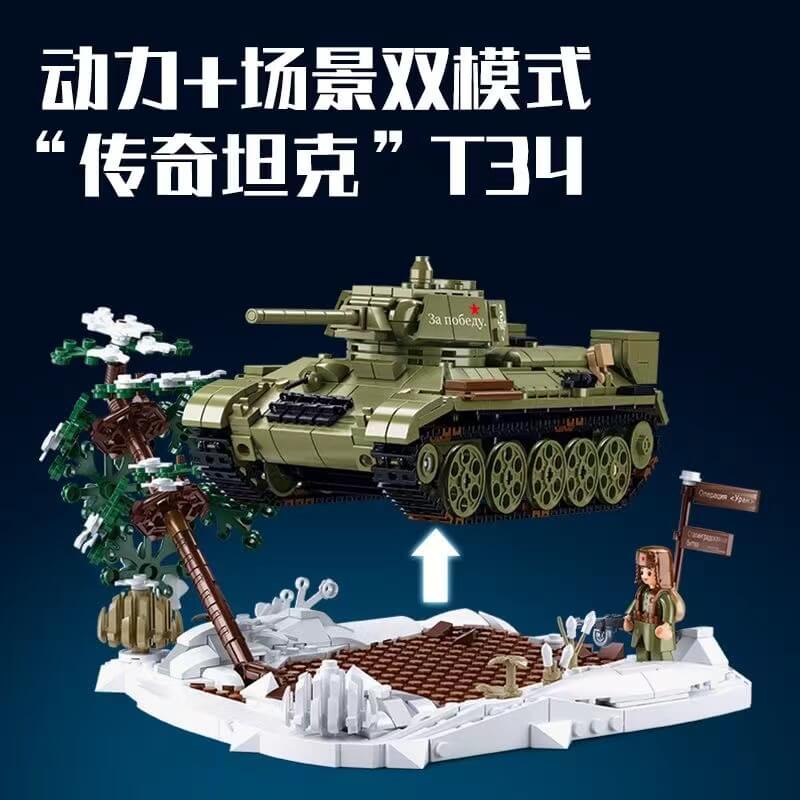 Sluban Military T34/76 RC Tank - Remote Control Toy Tank with 2.4GHz Radio System | Collectible Model for Kids & Adults | Battle Simulation & Outdoor Play