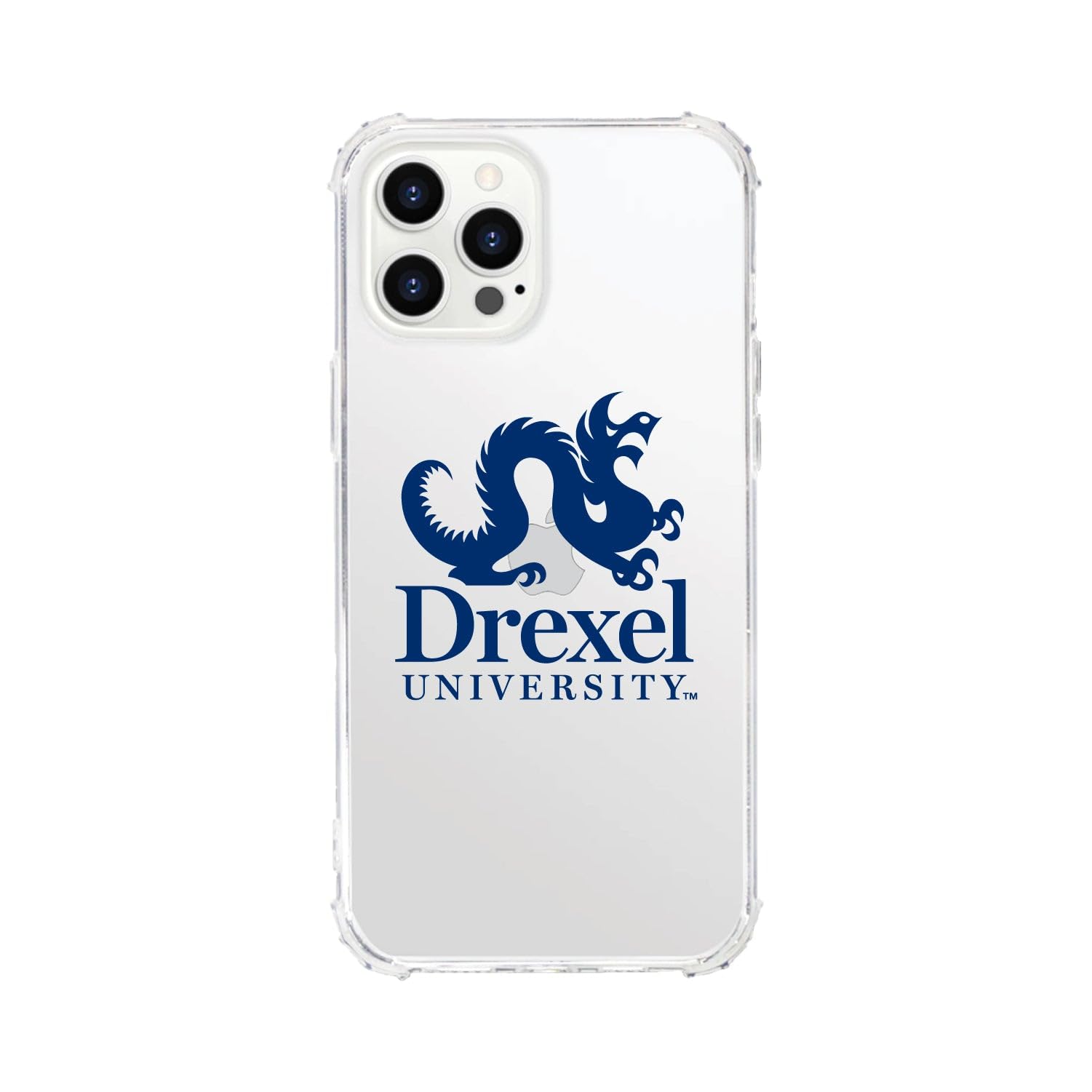 OTM Essentials Shockproof Phone Case for iPhone 12/12 Pro - Durable Tough Edge Protection - Drexel University Themed Classic White Design - Perfect for College Students & Alumni