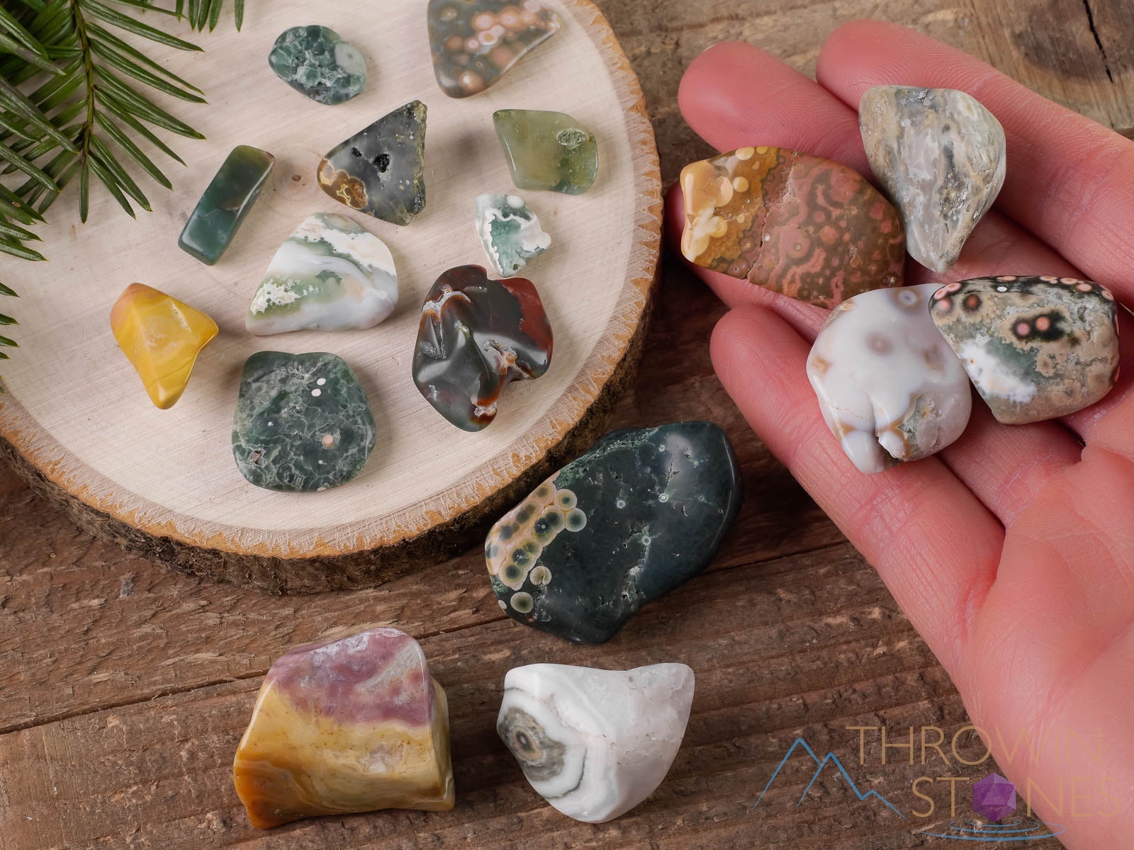Ocean Jasper Tumbled Stones - Natural Healing Crystals for Meditation, Reiki & Energy Work - Self Care Gemstones for Chakra Balancing & Stress Relief (E1434) - Perfect for Home Decor, Yoga Spaces & Spiritual Gifts