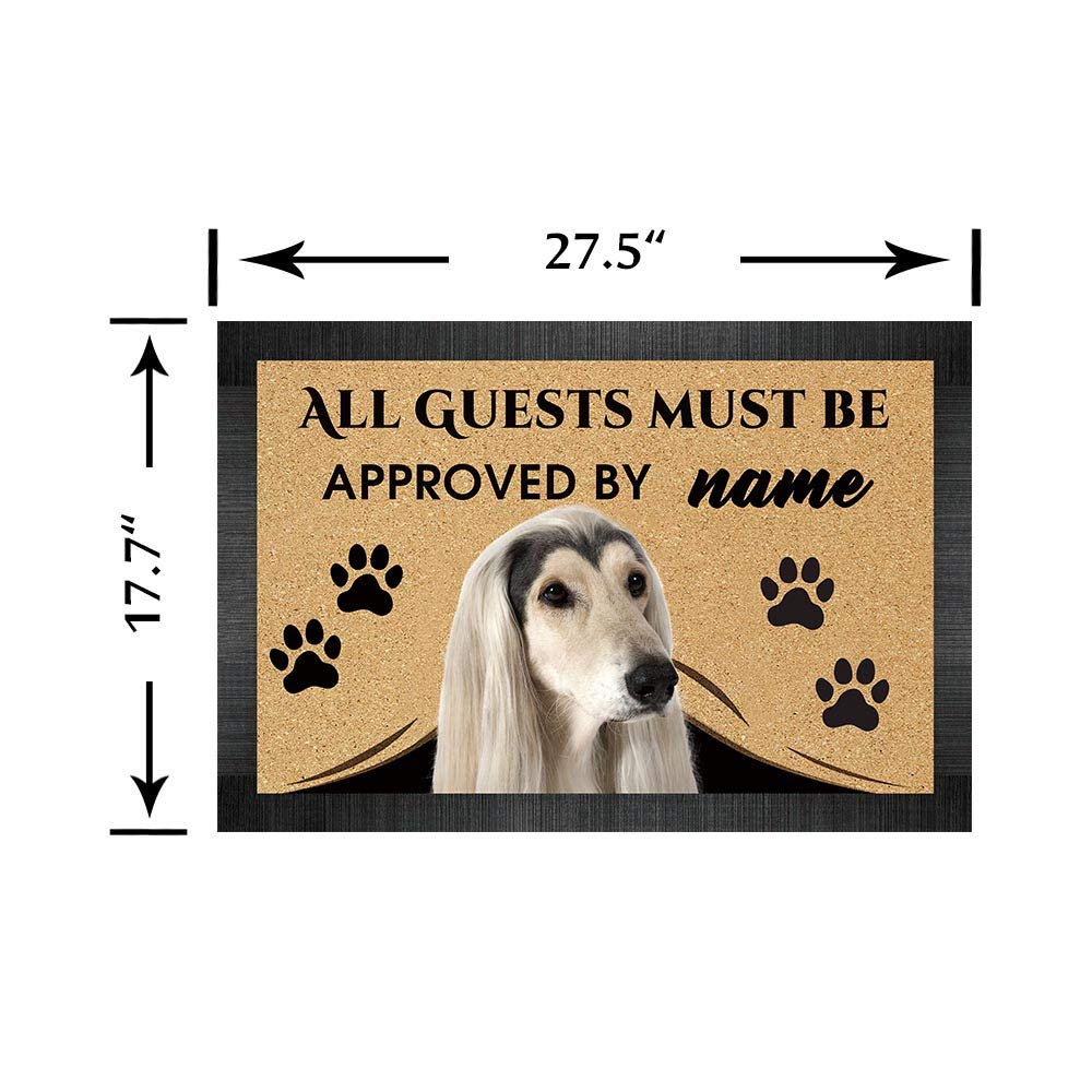 BAGEYOU Custom Doormat - All Guests Must Be Approved with Pitbull Dog Design, Personalized Name Welcome Mat 27.5 x 17.7 Inches for Home Entryway, Front Door Decor, Pet Lover Gift