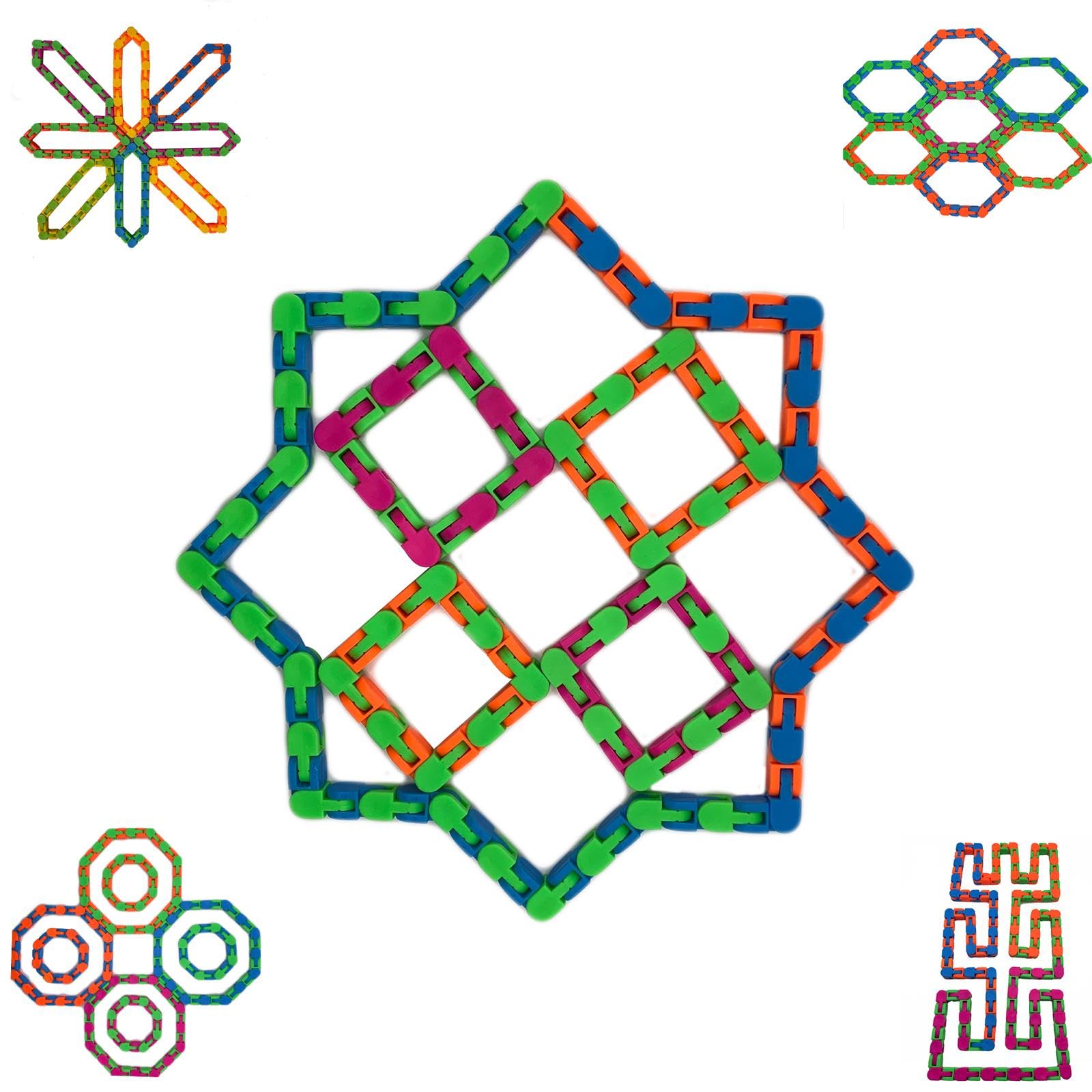 6 Pack Wacky Tracks Sensory Fidget Toys for Kids - ADHD Autism Stress Relief, Quiet Educational Toys to Improve Focus & Develop Fine Motor Skills - Perfect for Classroom, Travel and Anxiety Relief