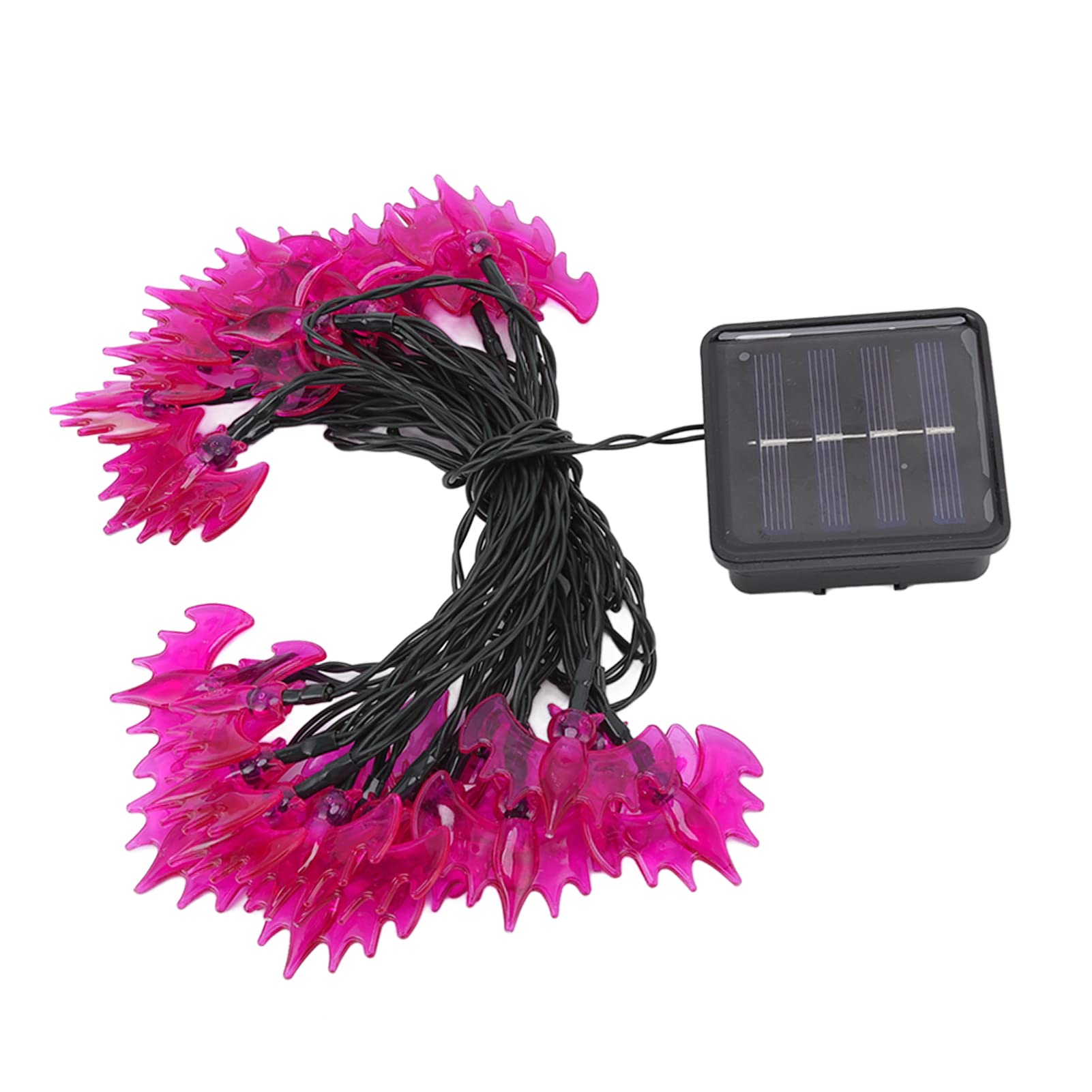 Solar Powered Halloween String Lights - 30 LED Warm White Bat Lights with 2 Modes, ABS Material for Outdoor & Indoor Halloween Decorations, Perfect for Parties, Gardens, and Porch Decor
