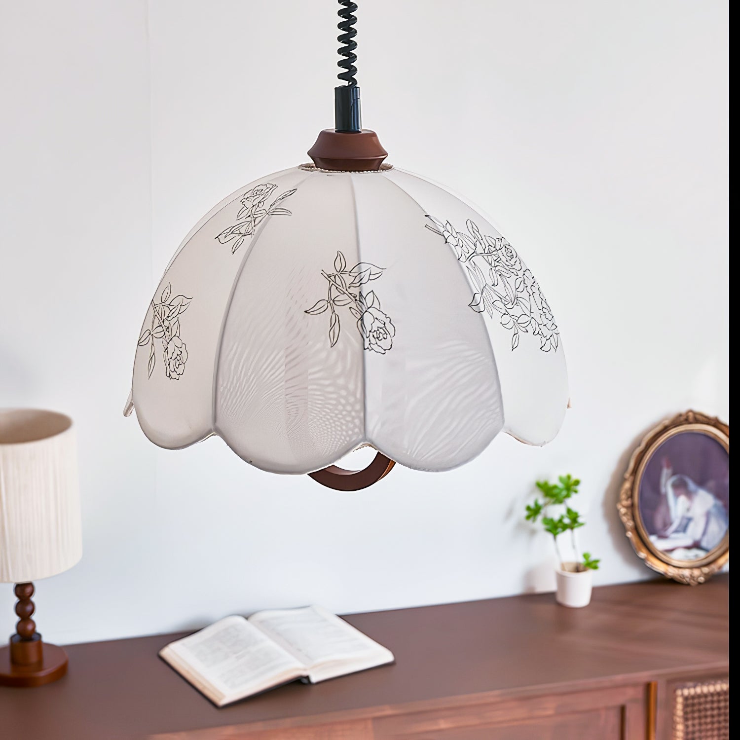 Floral Grace Pendant Lamp - Elegant Floral Design Ceiling Light for Dining Room, Bedroom & Living Room Decor | Perfect for Home, Cafe and Wedding Decoration