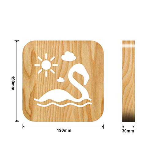 Flamingo 3D Wooden LED Night Light - Modern Home Decor, Kids Room Lamp, Creative Table Light for Bedroom & Nursery - Perfect Birthday Gift for Children