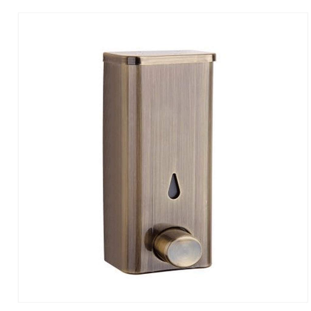 Stainless Steel Wall-Mounted Push-Type Soap Dispenser - 17oz (500ML) Shower & Lotion Dispenser in Bronze - Perfect for Bathroom, Kitchen, and Spa Use