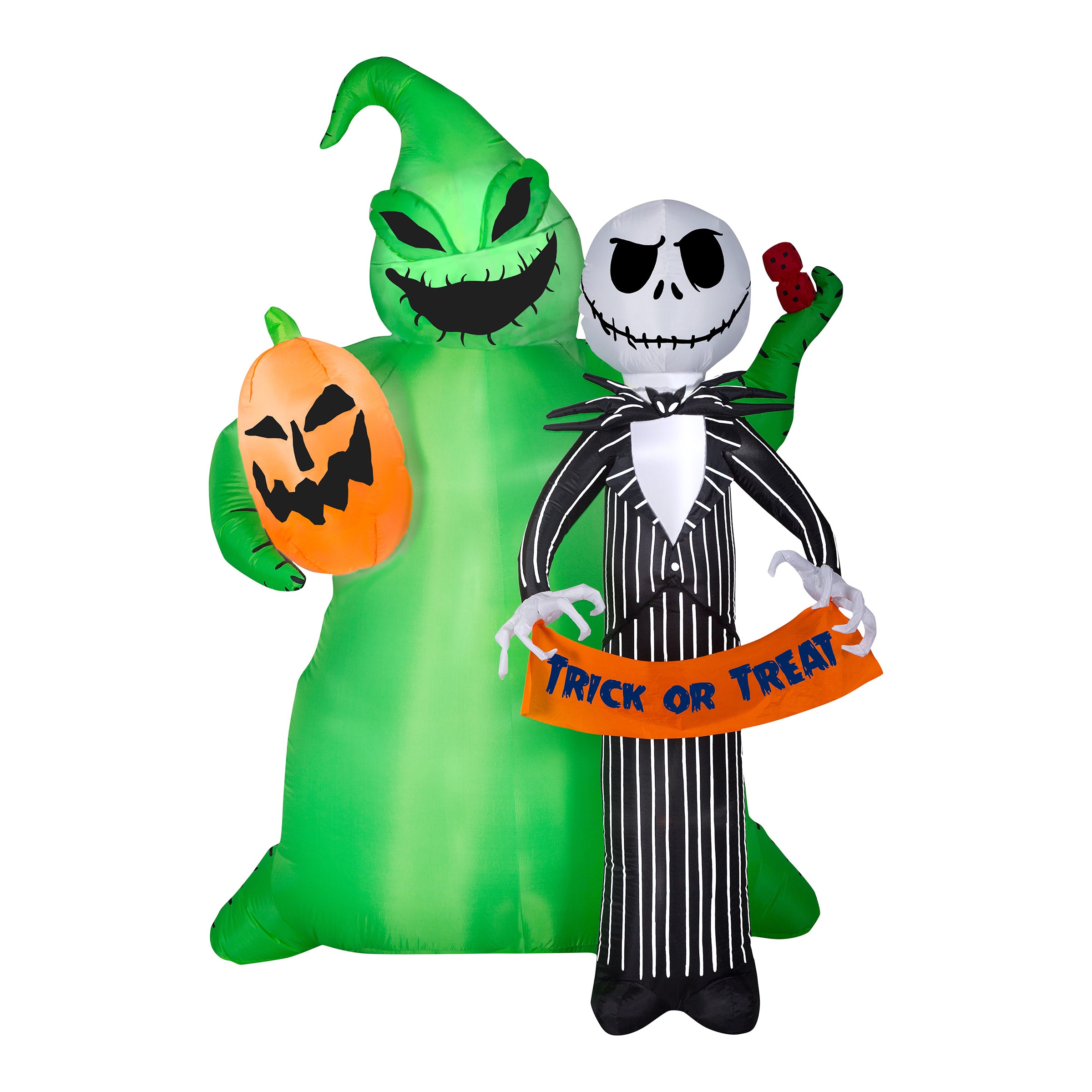 78 Inch Halloween Jack Skellington and Oogie Boogie Inflatable Outdoor Decoration - Spooky Yard Decor for Halloween Parties & Trick-or-Treating