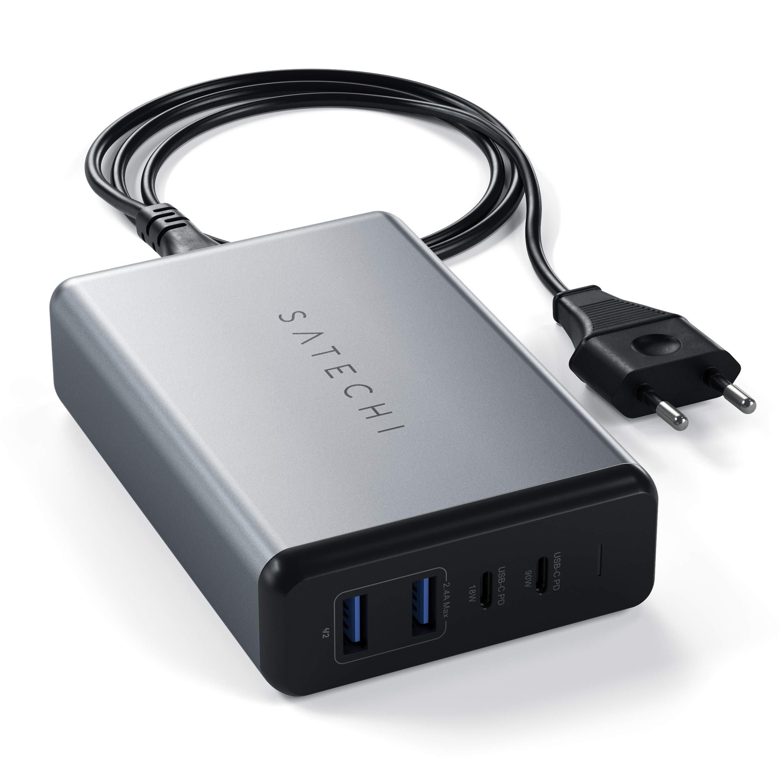 Satechi 108W Pro USB C PD Desktop Charger - Fast Charging Station with 2 USB-C & 2 USB-A Ports - Compatible with MacBook Pro/Air, iPad Pro/Air, iPhone 15 Series - Perfect for Home Office, Travel & Multi-Device Charging (US)