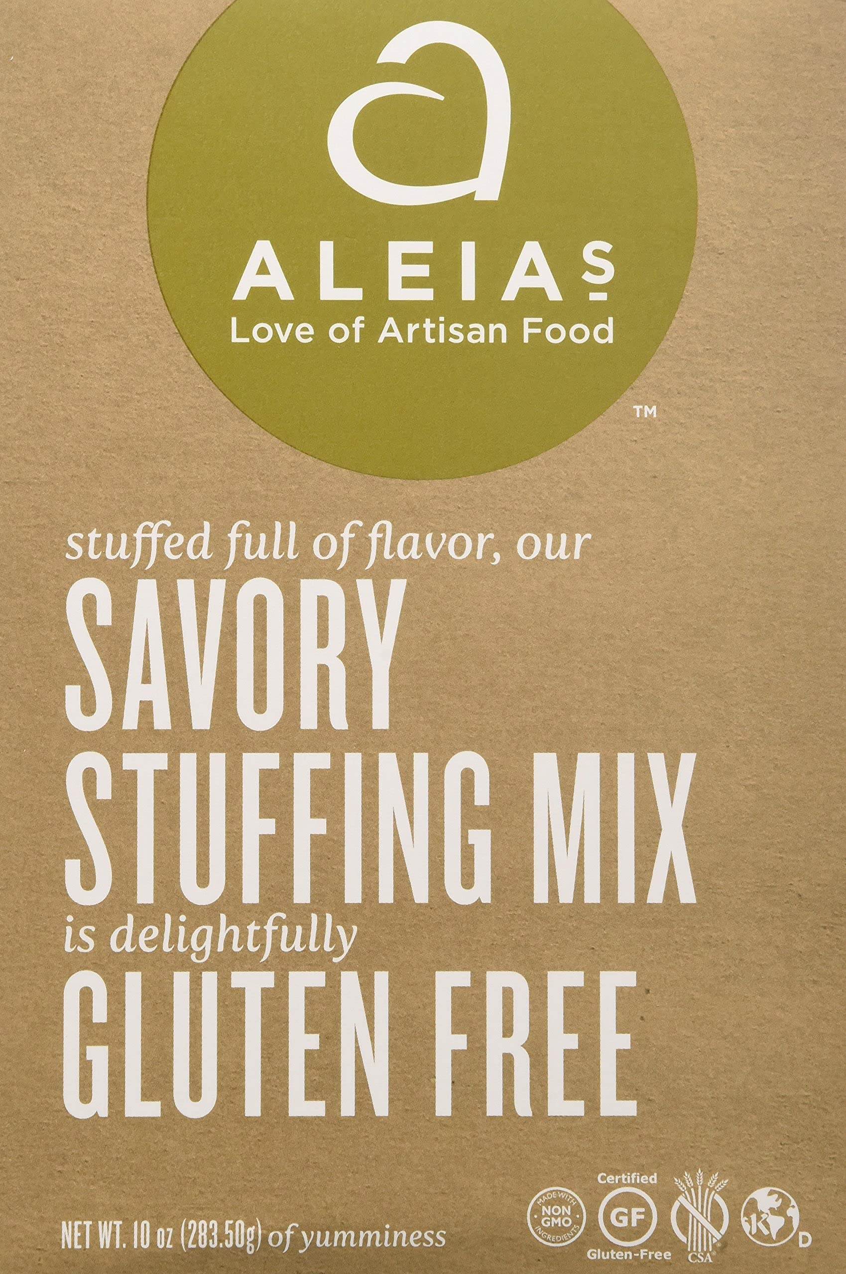 Aleia's Gluten Free Stuffing Mix - Savory Seasoned Breadcrumbs, 10 Oz (Pack of 6) | All Natural GF Thanksgiving Side Dish for Turkey, Chicken & Holiday Meals