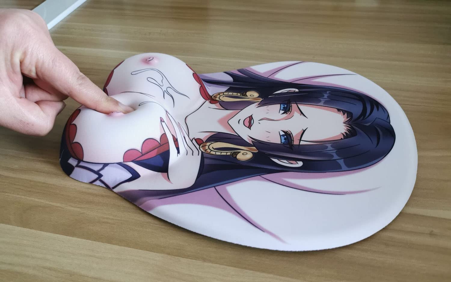 3D Cartoon Anime Mouse Pad with Wrist Rest - Ergonomic Silicone Gaming Mouse Mat (10.2x8.6x1.2 inches) for Office & Computer Work - Cute Character Design for Gamers & Anime Fans - Model CR-0037