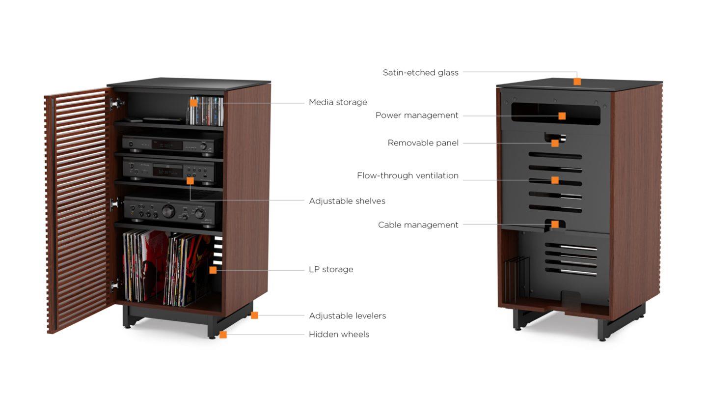 BDI Corridor 8172 Media Console - Premium Audio Tower for Home Theater Systems | Perfect for Living Room Entertainment Centers & Speaker Storage