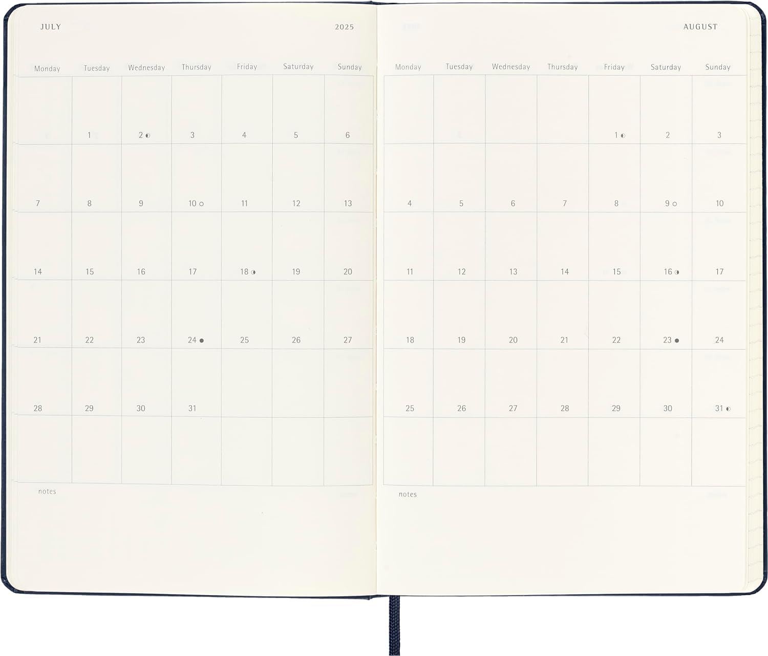 Moleskine Classic 2025 Daily Planner - 12 Month Hard Cover Notebook, 5