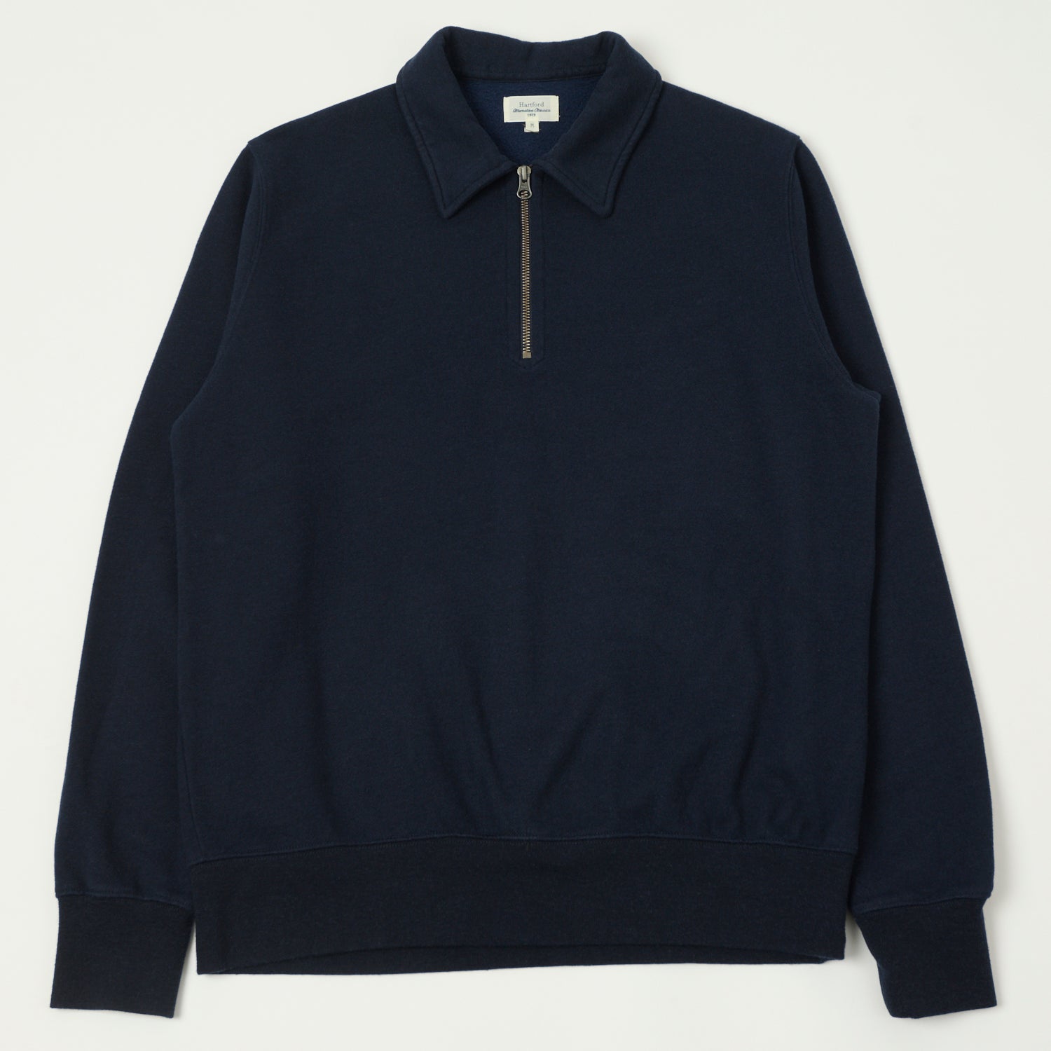 Men's Hartford Long Sleeve Zipper Polo Shirt - Dark Navy Blue | Casual & Business Wear for Office & Outdoor Activities