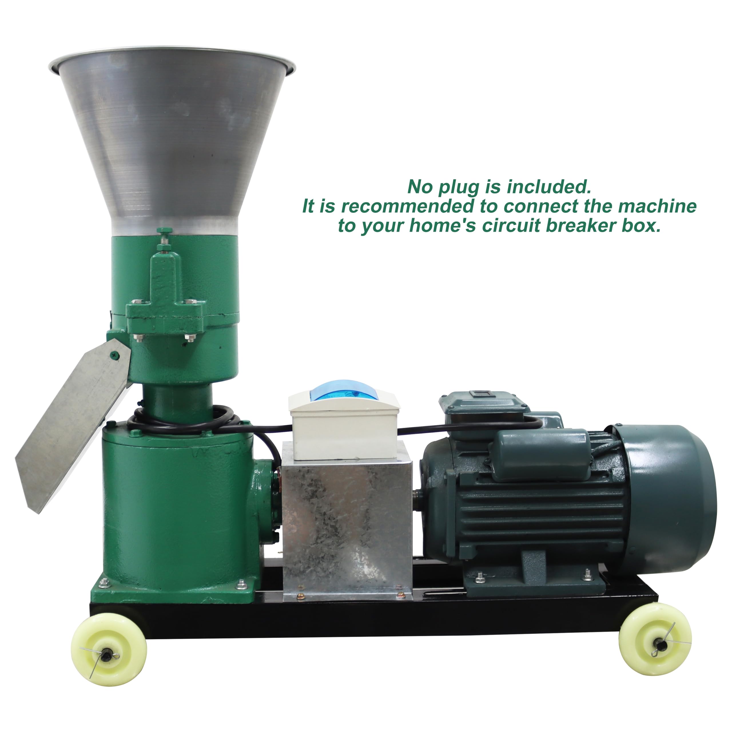TECHTONGDA 220V Animal Feed Pellet Mill Machine for Chicken, Cow, Pig - 2 Head Rollers with 2MM Holes | Farm Pellet Maker for Livestock Feed Production | Perfect for Small Farms & Homesteads