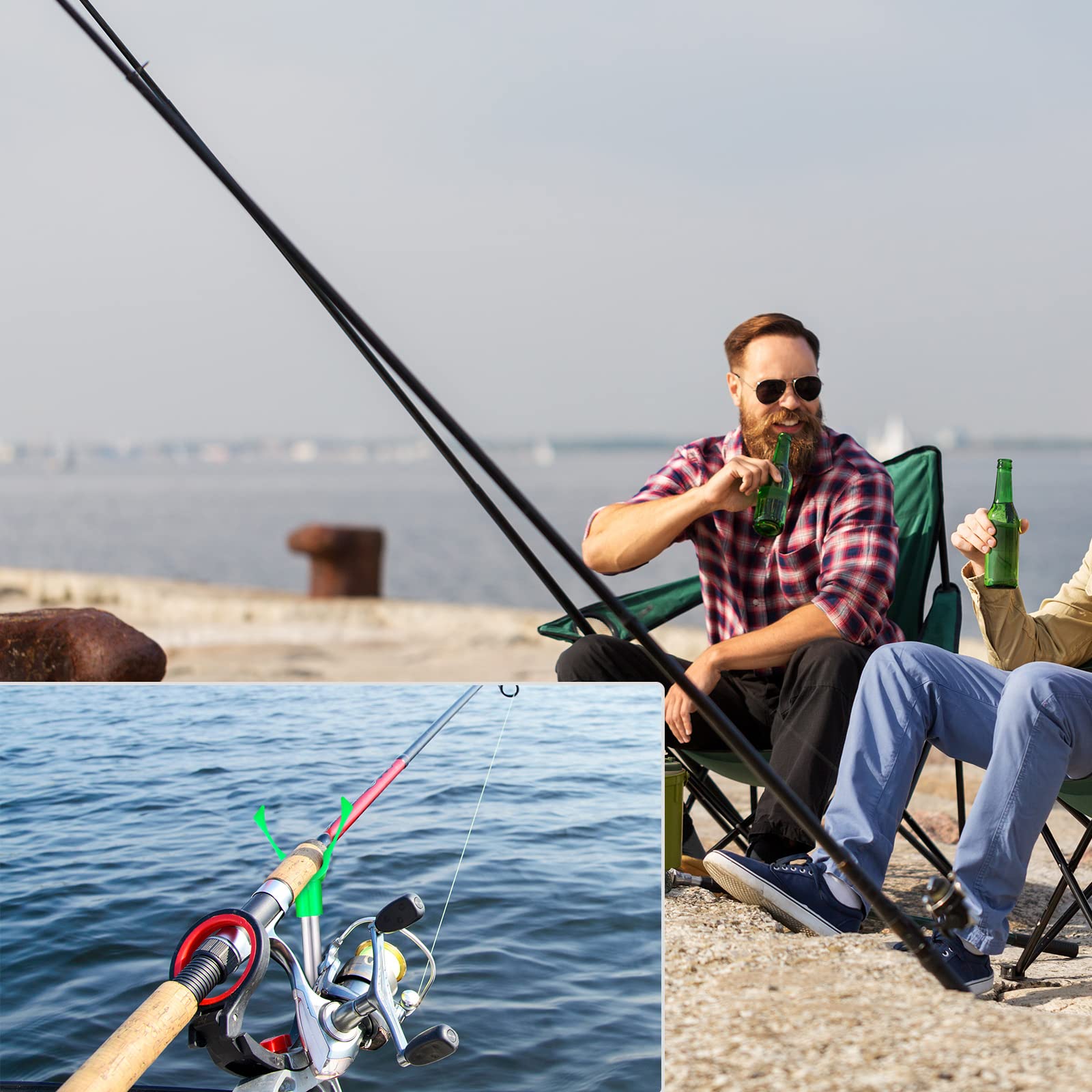 6-Piece Extendable Fishing Rod Holder Set - Adjustable Bank, Surf & Sand Fishing Pole Holders for Catfish & Ground Fishing | Perfect for Shoreline, Beach & Riverbank Anglers