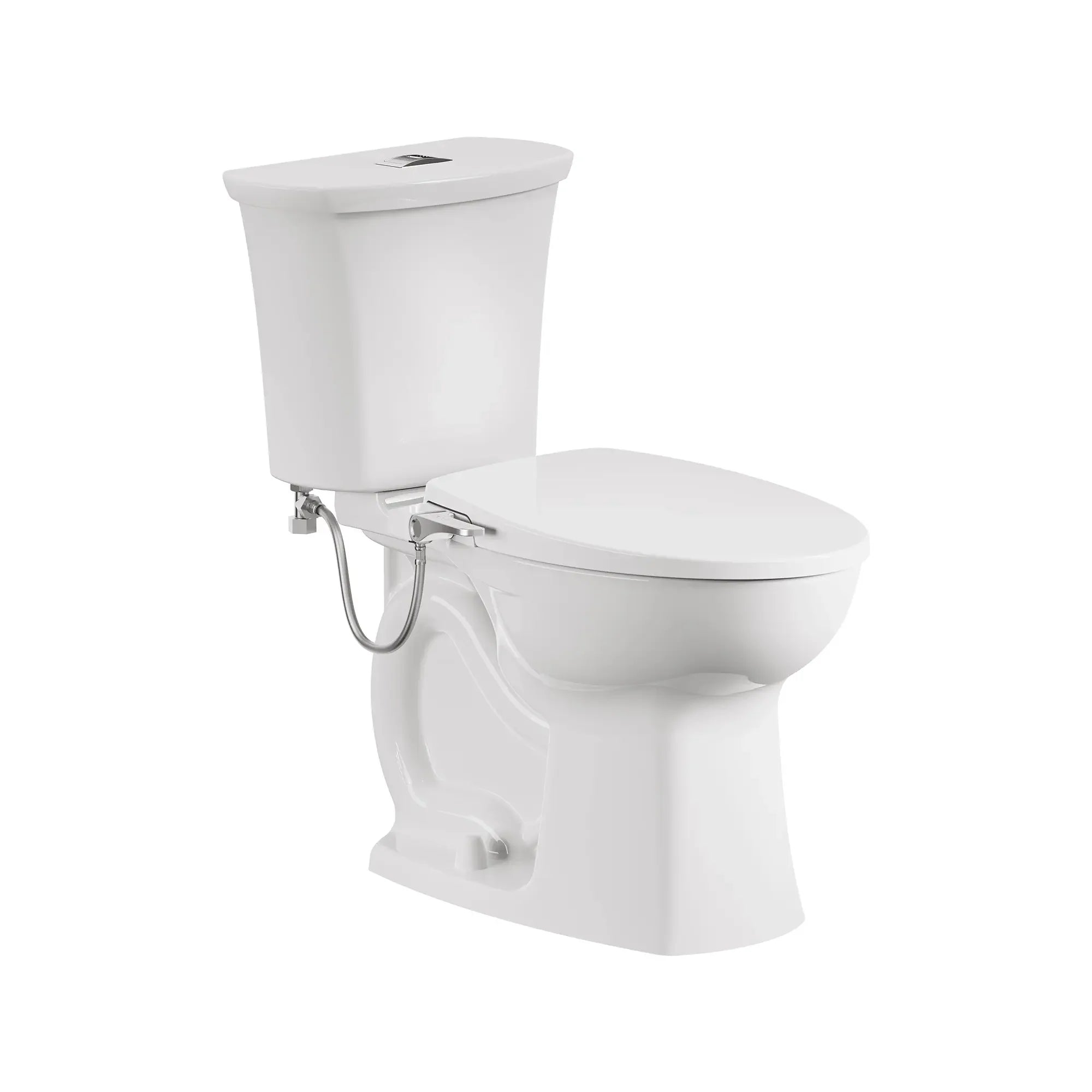 Edgemere® Dual Flush Elongated Toilet with AquaWash® Bidet Seat - 1.6 GPF/6.0 LPF & 1.1 GPF/4.2 LPF, Chair Height, Wax Ring Included - Perfect for Modern Bathrooms, Water-Saving Homes, and Spa-Like Comfort