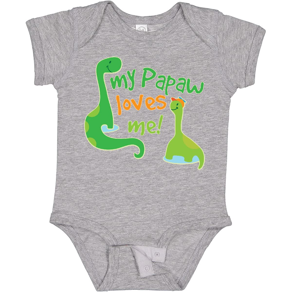 Inktastic My Papaw Loves Me Dinosaur Baby Bodysuit - Cute Dinosaur Graphic Onesie for Infants & Toddlers - Perfect for Grandparents Day, Family Photos & Playtime