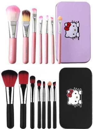 Premium 14-Piece Makeup Brush Set for Women & Girls - Soft Bristles (7 Pink + 7 Black Brushes) - Perfect for Foundation, Blending, Contouring & Everyday Makeup Application