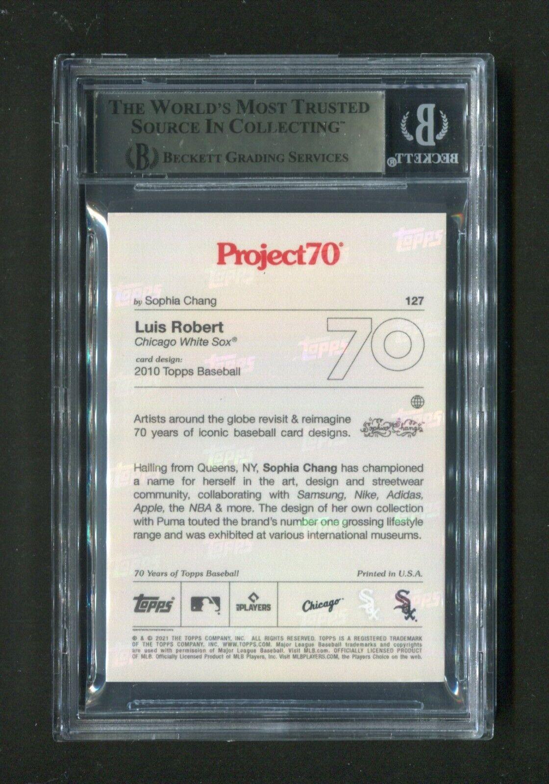 2021 Topps Project70 Luis Robert #127 BGS Graded Autographed Rookie Baseball Card - Perfect for Collectors, Investors & Sports Memorabilia Enthusiasts