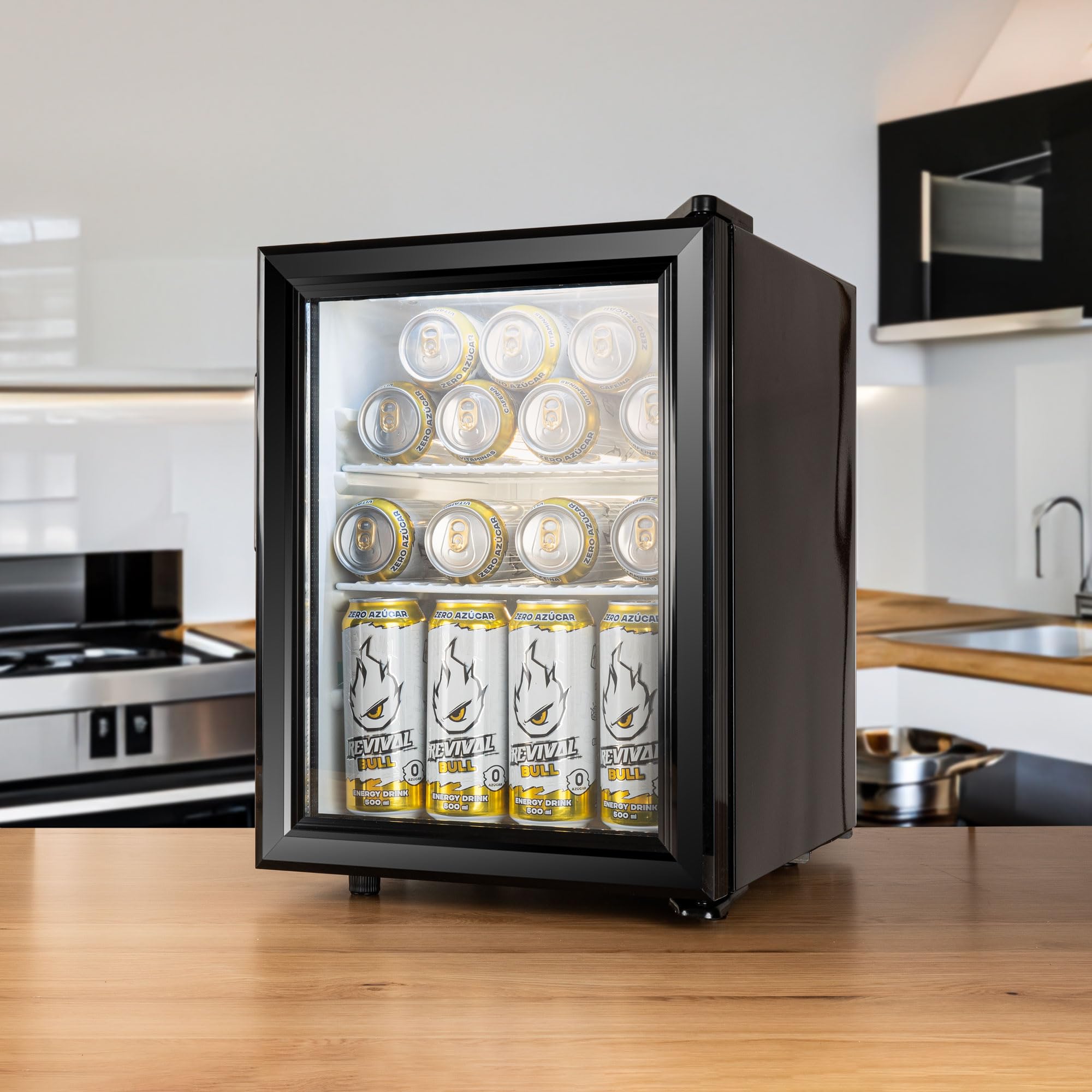 35L/52L Mini Fridge for Bedroom - Quiet & Energy Efficient Compact Refrigerator with Glass Door (0-10°C) - Perfect for Drinks, Snacks, Cosmetics in Dorm, Office or Small Spaces
