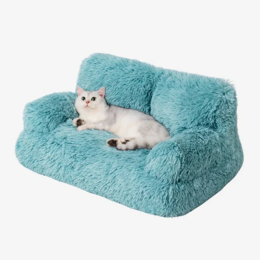 Fluffy Pet Sofa Bed for Dogs & Cats - Cozy Washable Pet Lounger for Small to Medium Pets - Perfect for Living Room, Bedroom, or Office