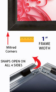 8.5x11 Snap Frame Poster Sign Frames - 1 Inch Wide Black Aluminum Frame with Mitered Corners | Perfect for Retail Displays, Office Signs & Restaurant Menus
