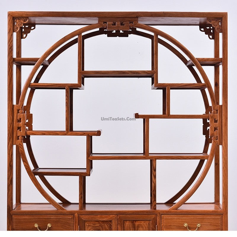 Exquisite Pterocarpus Erinaceus Wood Curio Display Cabinet Shelf - Handcrafted African Rosewood Showcase for Collectibles & Antiques - Perfect for Living Room, Study, or Office Decor