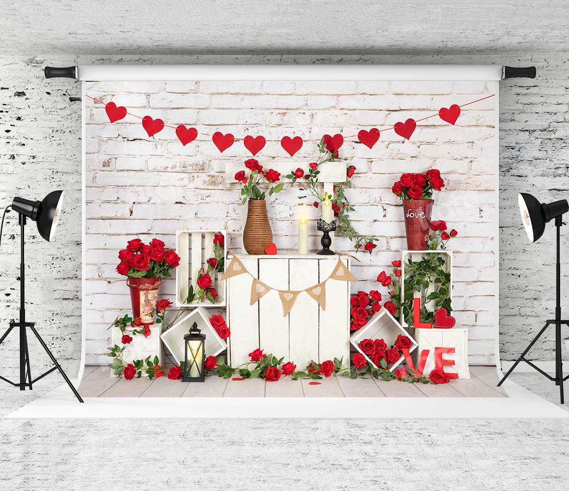 Kate Valentine's Day Photo Backdrop - 8x8ft Heart Fabric Backdrop for Valentine's Birthday Party Decorations | Perfect for Romantic Photoshoots, Wedding Proposals & Anniversary Celebrations