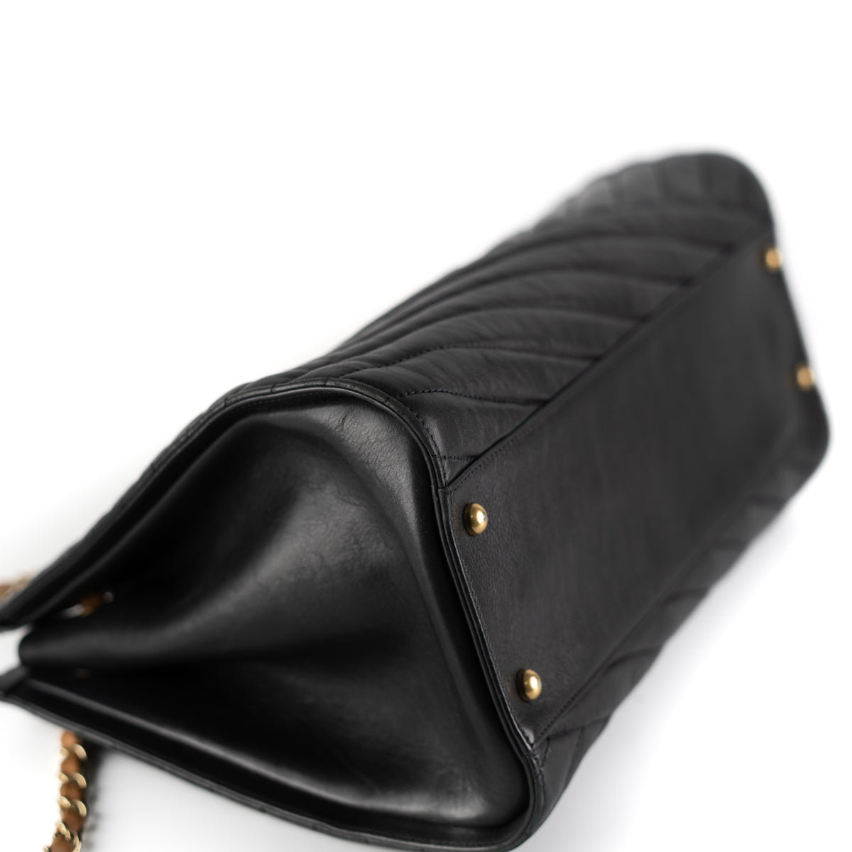 Chanel Chevron Gabrielle Black Leather Tote Bag for Women - Luxury Designer Handbag for Work, Travel & Everyday Use