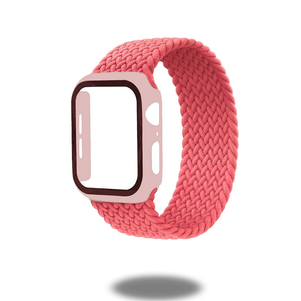 Premium PC Case with Tempered Glass Screen Protector & Durable Braided Solo Loop Band - Perfect for Work, Travel, and Everyday Protection