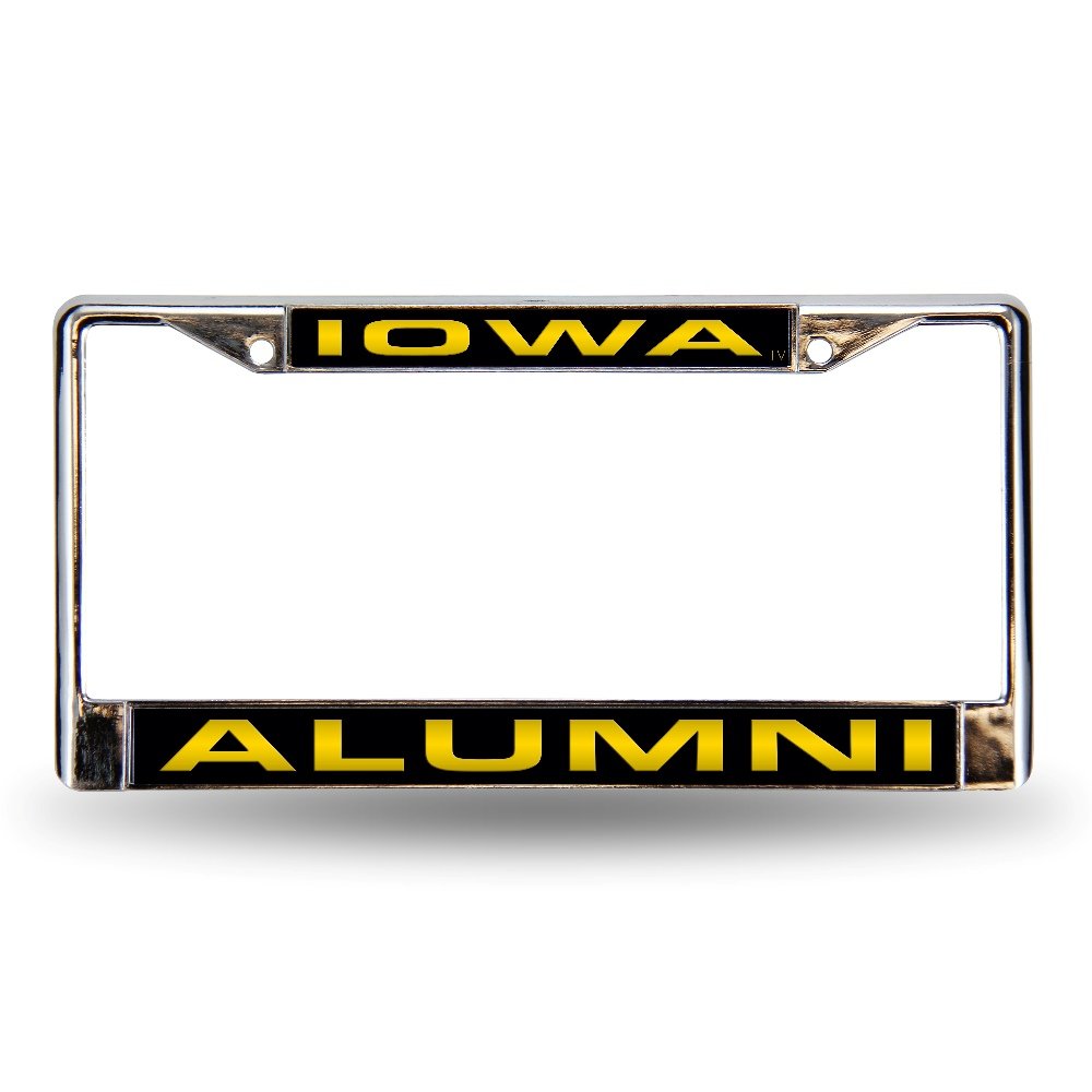 Iowa Hawkeyes Alumni Chrome Metal License Plate Frames - Set of 2, Laser Cut for Cars & Trucks - Perfect for Graduation Gifts & College Pride Accessories