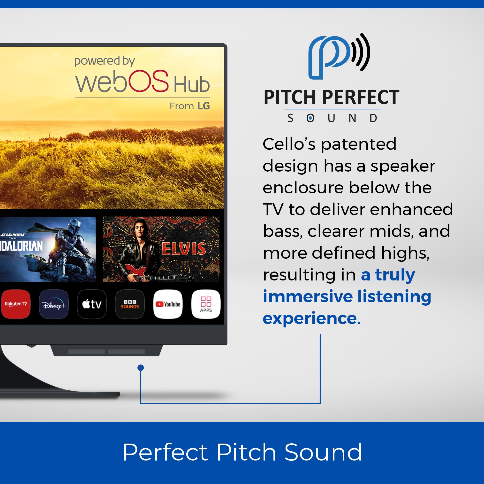 Cello C1924WS 19-Inch 12V Smart Frameless Travel TV with WebOS, Freeview Play, FreeSat, Bluetooth Speakers, Netflix - Perfect for Motorhomes, Caravans & Camping