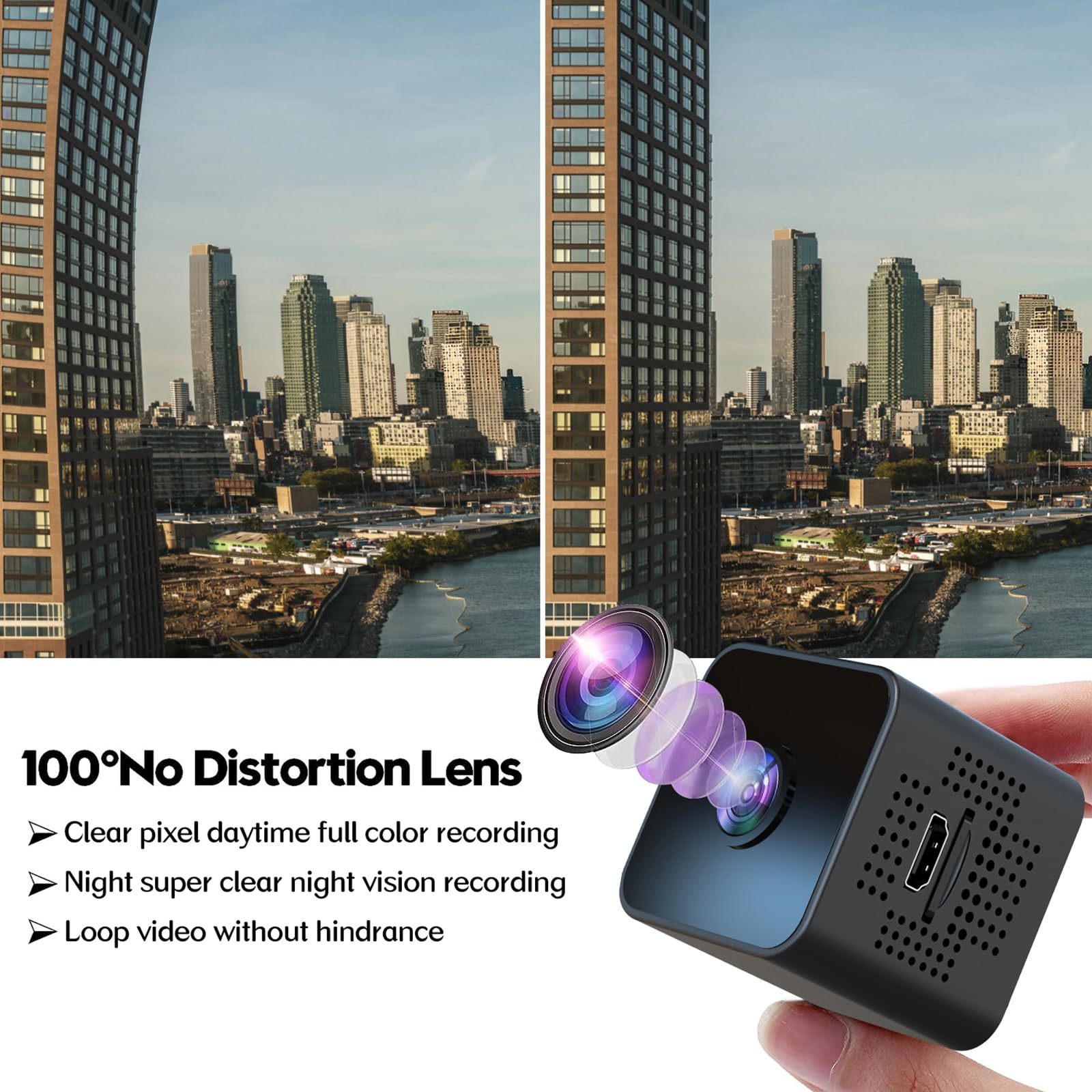 EvikOo 2023 Upgraded WiFi Hidden Spy Camera - 1080P HD Nanny Cam with Night Vision & Motion Detection | Indoor/Outdoor Home Security Surveillance | Perfect for Baby Monitoring, Office Security & Pet Watching