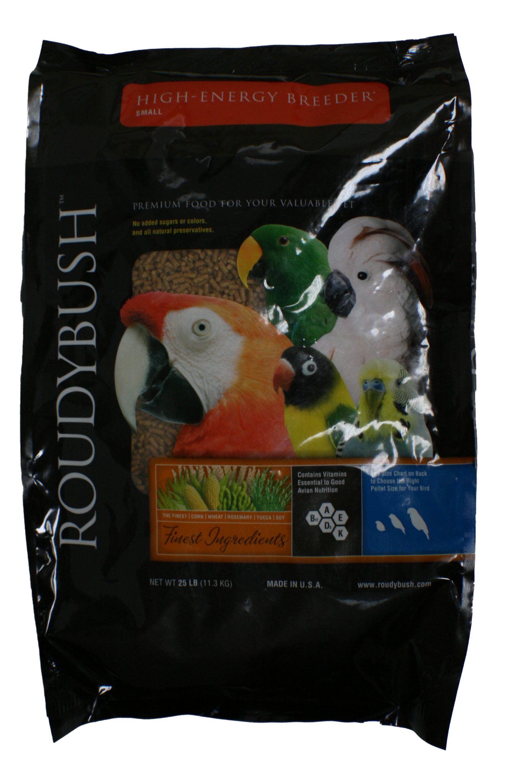 Roudybush High Energy Breeder Bird Food for Small Birds - 25 Pound Bag | Premium Nutrition for Breeding Birds, Parrots & Finches | Perfect for Aviaries, Pet Stores & Bird Breeders