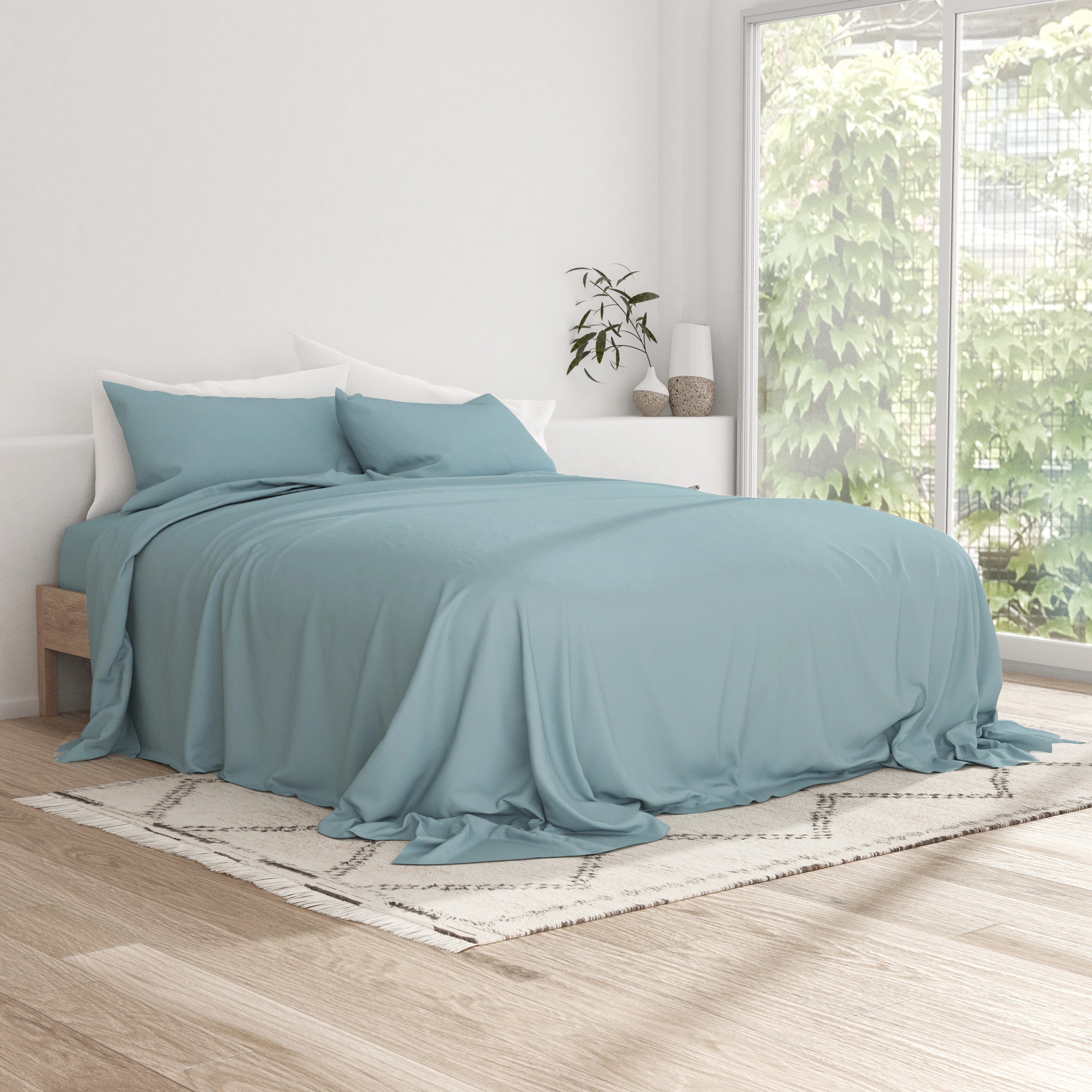 4-Piece Luxury Bed Sheet Set - Soft & Breathable Cotton - Queen Size - Perfect for Home, Hotel & Airbnb Use