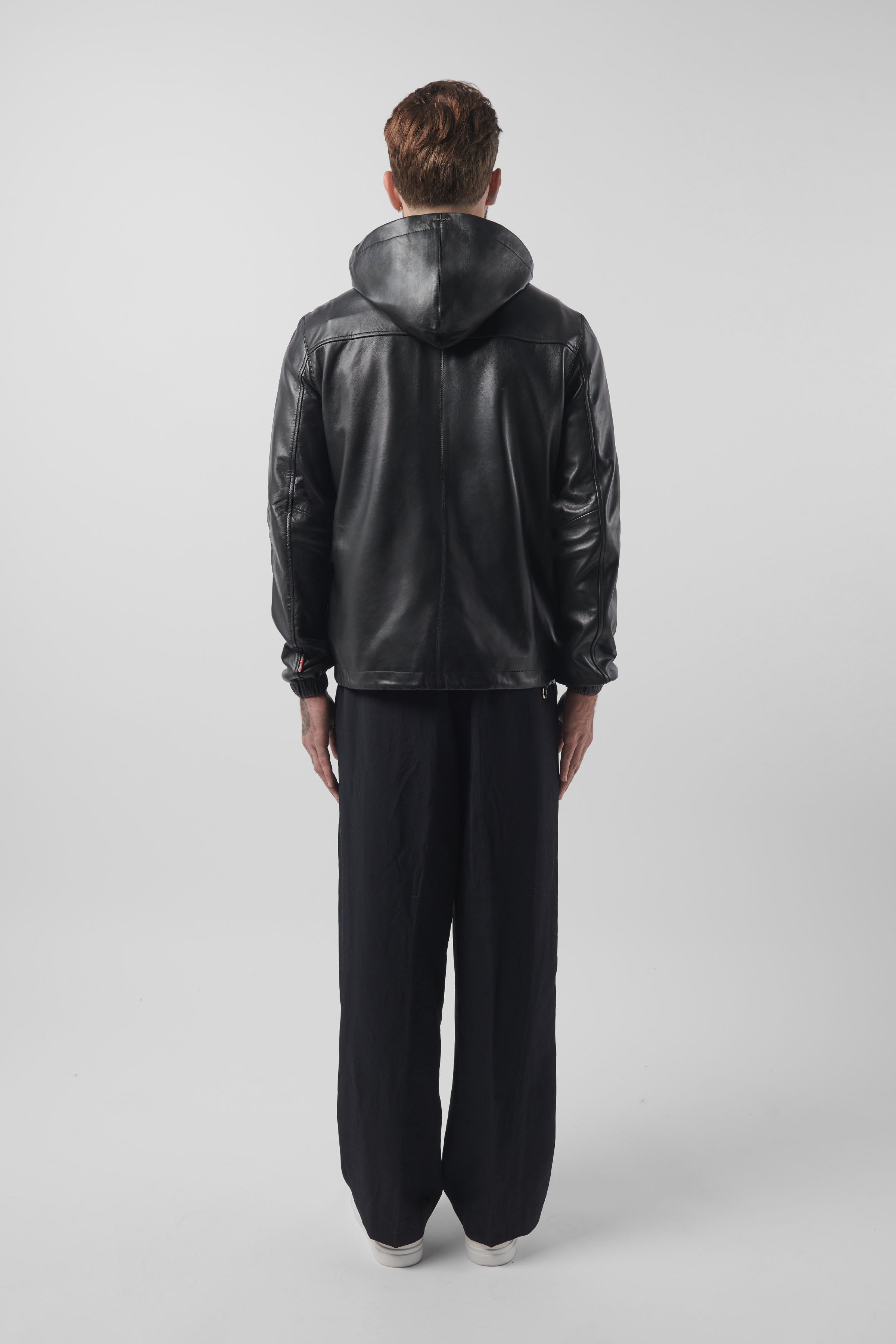 Men's Leather Zip-Up Hoodie - Stylish & Durable Jacket for Casual Wear, Motorcycle Riding & Outdoor Adventures