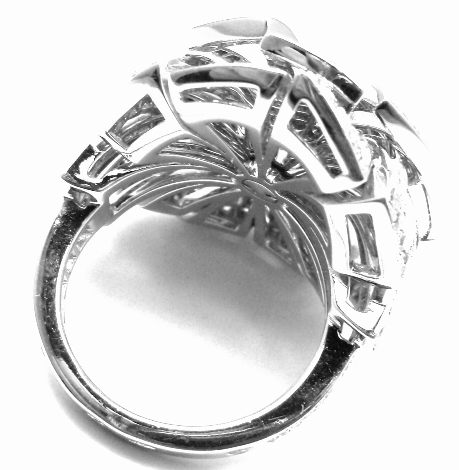 Authentic Chanel Flower 18k White Gold Diamond Ring for Women - Luxury Vintage Jewelry Gift for Anniversary, Valentine's Day & Special Occasions