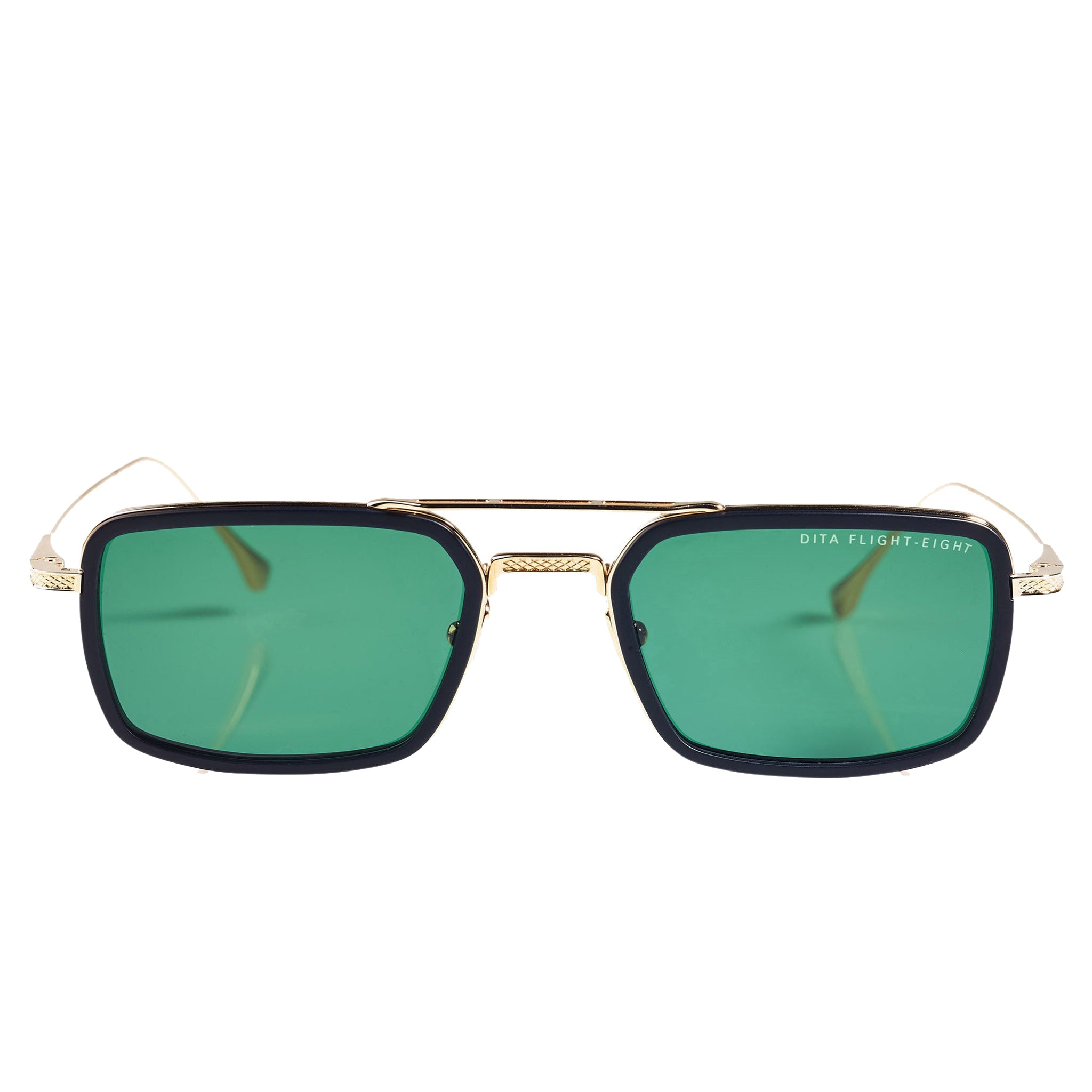 Dita Flight 008 Matte Black Gold Polarized Sunglasses for Men - Luxury Aviator Style for Driving, Travel & Outdoor Activities