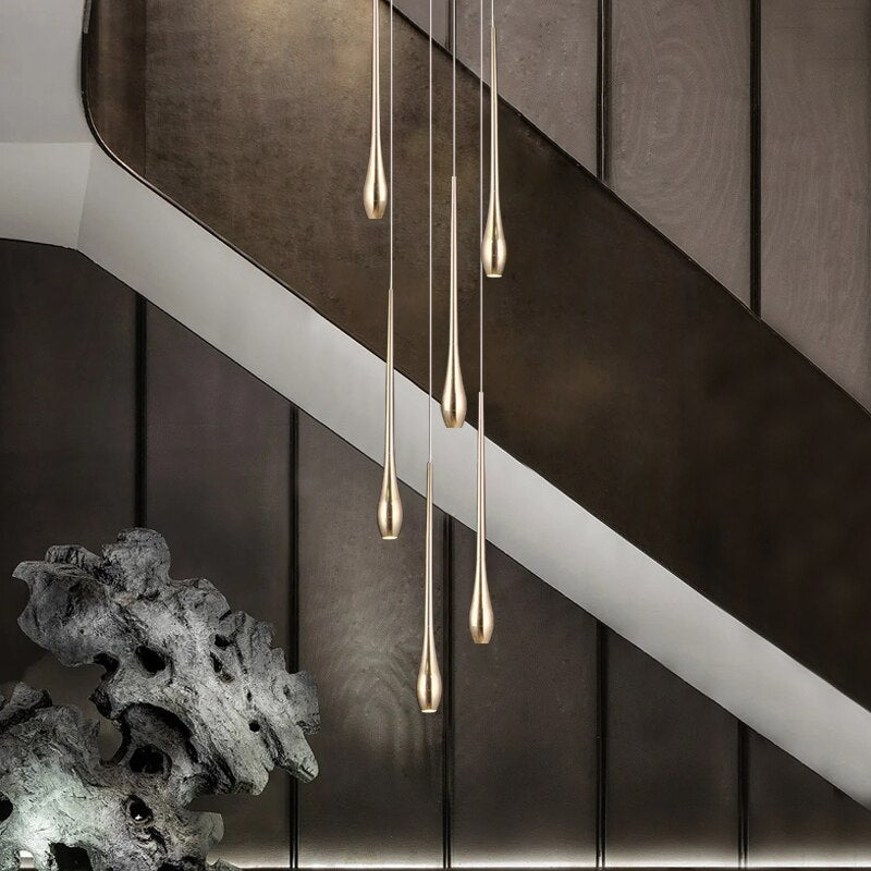 Elegant Staircase Chandelier - Modern Circular Cone Design Crystal Pendant Light for Hallway, Foyer & Stairwell - Perfect for Home Decor & Luxury Ambience Lighting