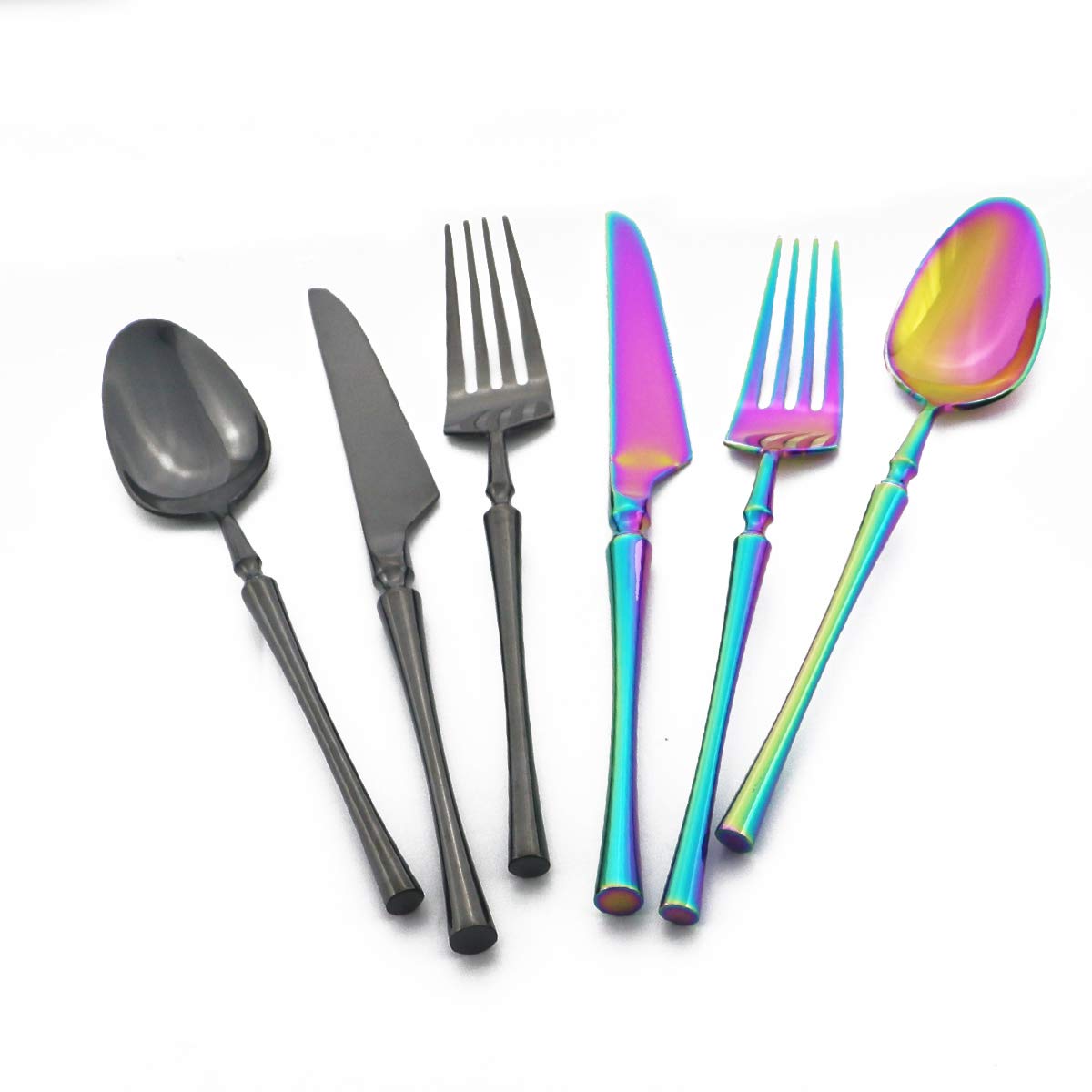 Premium 24-Piece Stainless Steel Silverware Set - Rose Gold Mirror Polished Flatware Cutlery Set for 6, Knives Forks Spoons with Smooth Edges & Modern Design - Perfect for Dinner Parties, Weddings & Upscale Dining