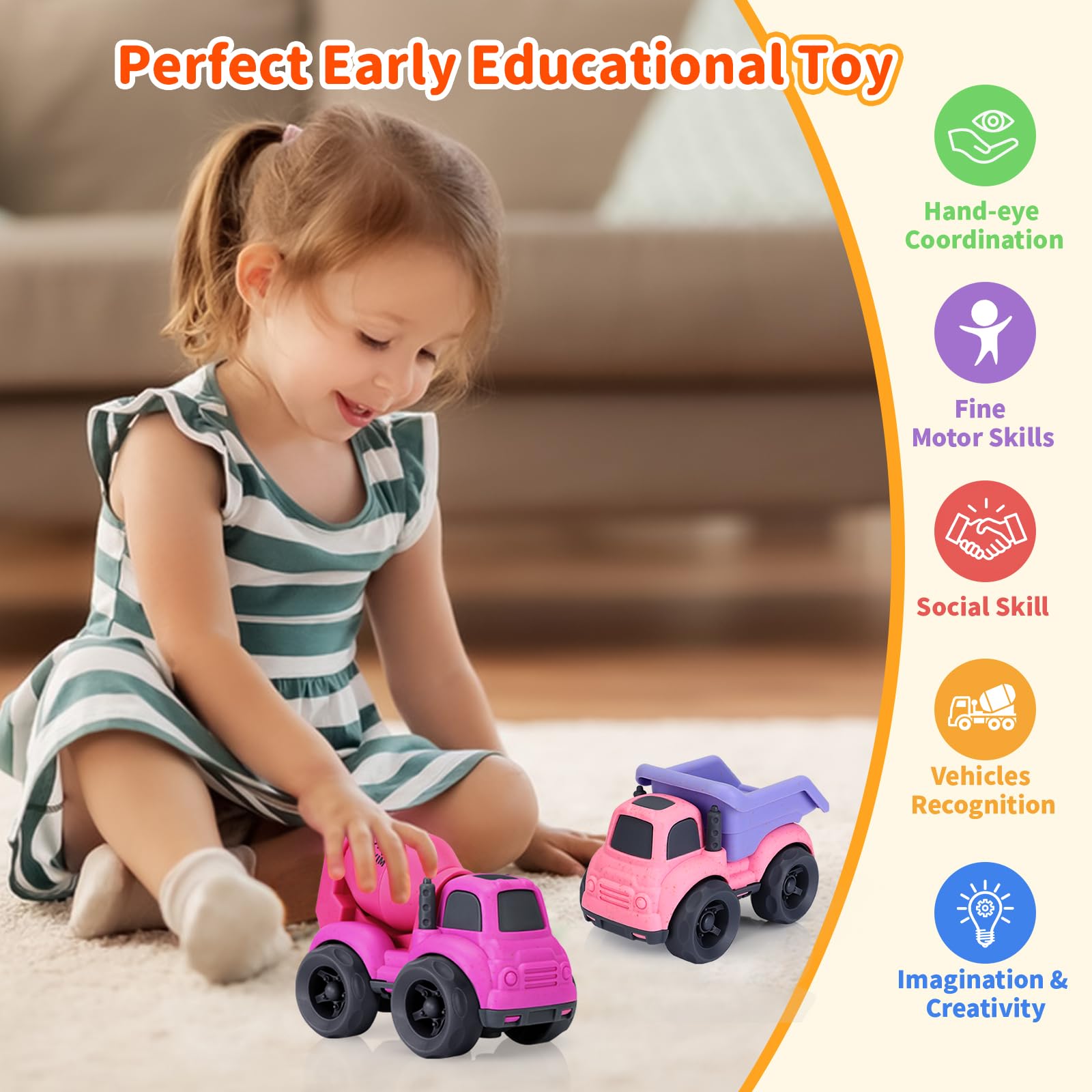 BPA Free Dump Truck Toys for 1-3 Year Olds - Outdoor Play & Birthday Gifts