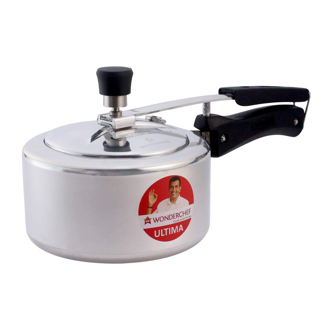 Wonderchef Inner Lid Aluminium Ultima Pressure Cooker - 2 Litre Silver | Fast & Safe Cooking for Soups, Stews & Indian Dishes | Perfect for Home Kitchens & Camping Trips