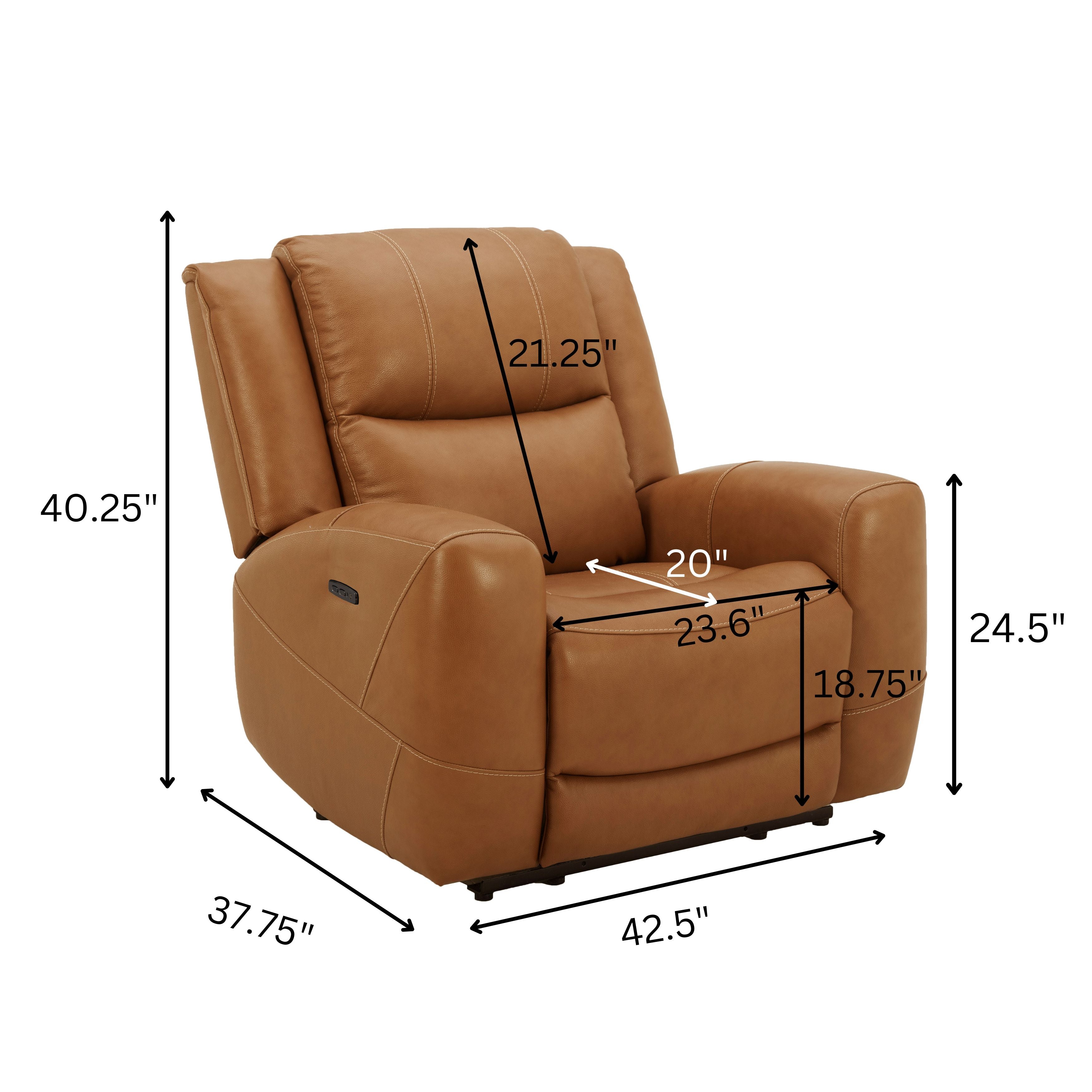 Premium Cozura Leather Power Recliner Chair - Roundhill Furniture Electric Massage Recliner with USB Charging & Cup Holders - Perfect for Living Room, Home Theater & Man Cave Relaxation