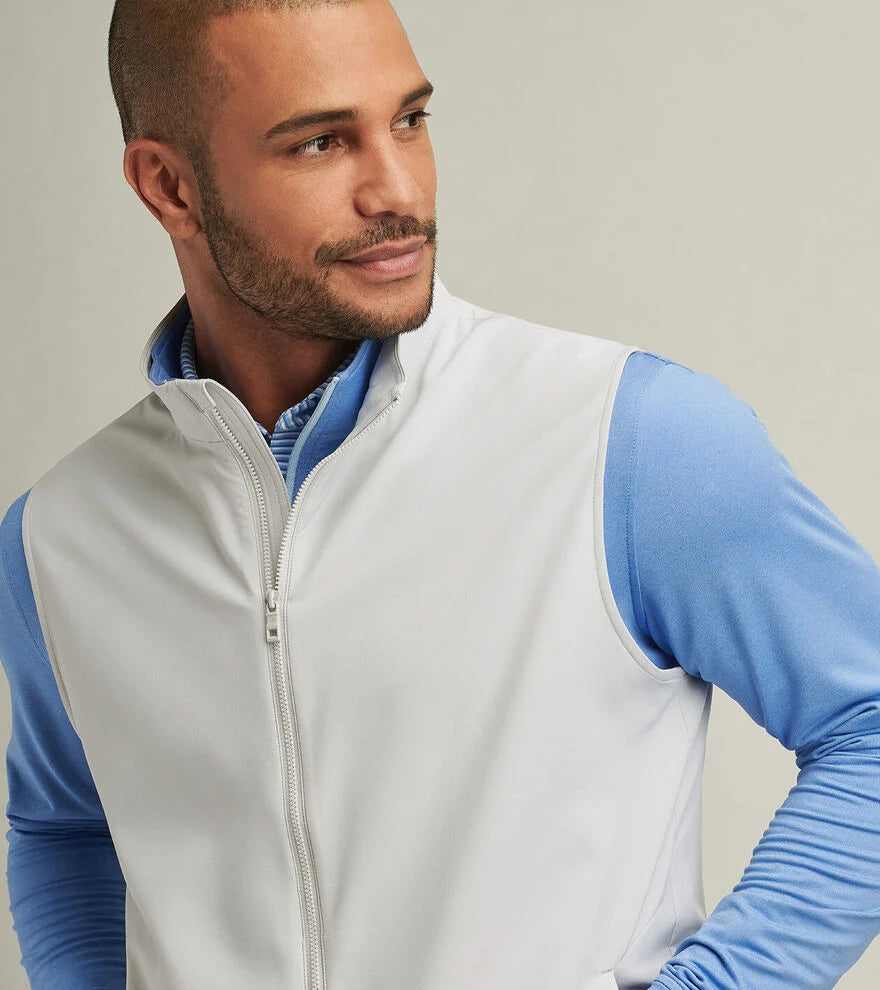 Peter Millar Men's Dunes Vest - Lightweight Quilted British Grey Puffer Jacket for Outdoor Activities & Casual Wear
