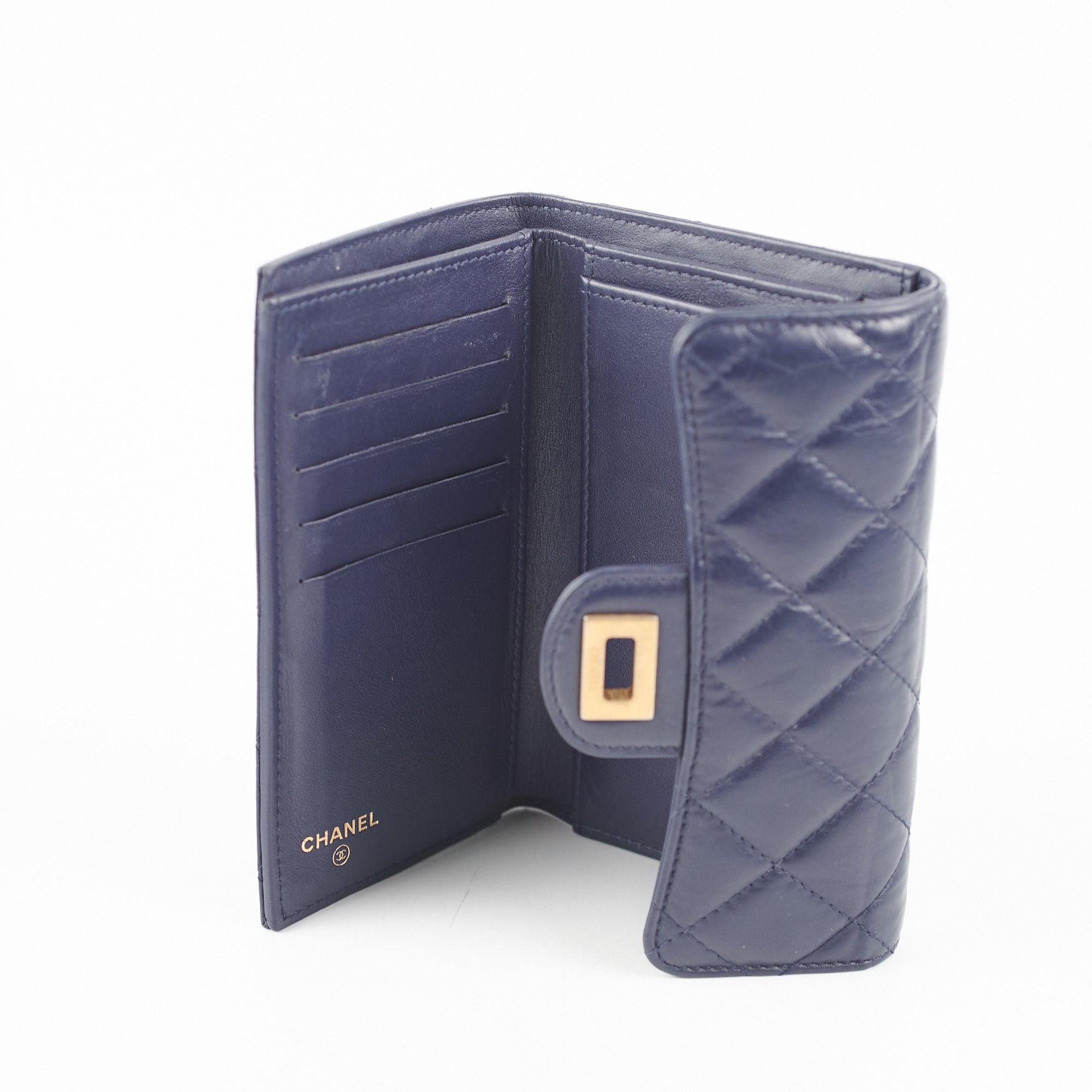 Chanel Reissue 2.55 Compact Wallet in Navy Blue - Premium Leather Card Holder for Women | Perfect for Everyday Use & Travel Accessories