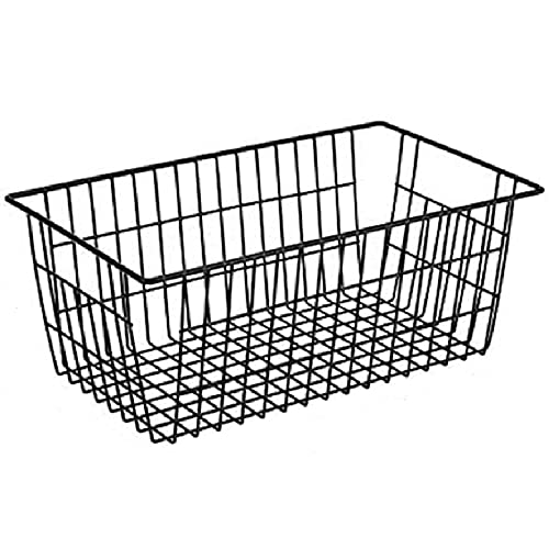 Farmhouse Wire Organizer Storage Bins - Set of 6 Durable Metal Baskets for Kitchen, Pantry, Freezer, Bathroom & Closet Organization - Rustic Black Storage Solutions for Home & Office