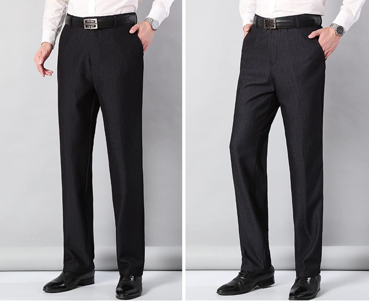 Classic Fit Men's Dress Pants for Fall - Business Suit Straight-Leg Trousers | Perfect for Office Wear, Formal Events & Professional Occasions