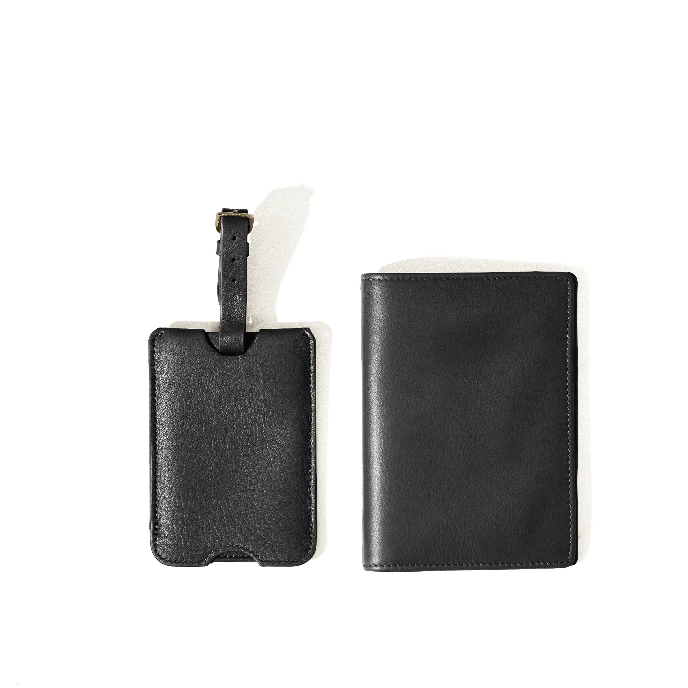 Premium Black Onyx Passport Holder & Luggage Tag Set - RFID Blocking Travel Essentials for International Flights & Vacations