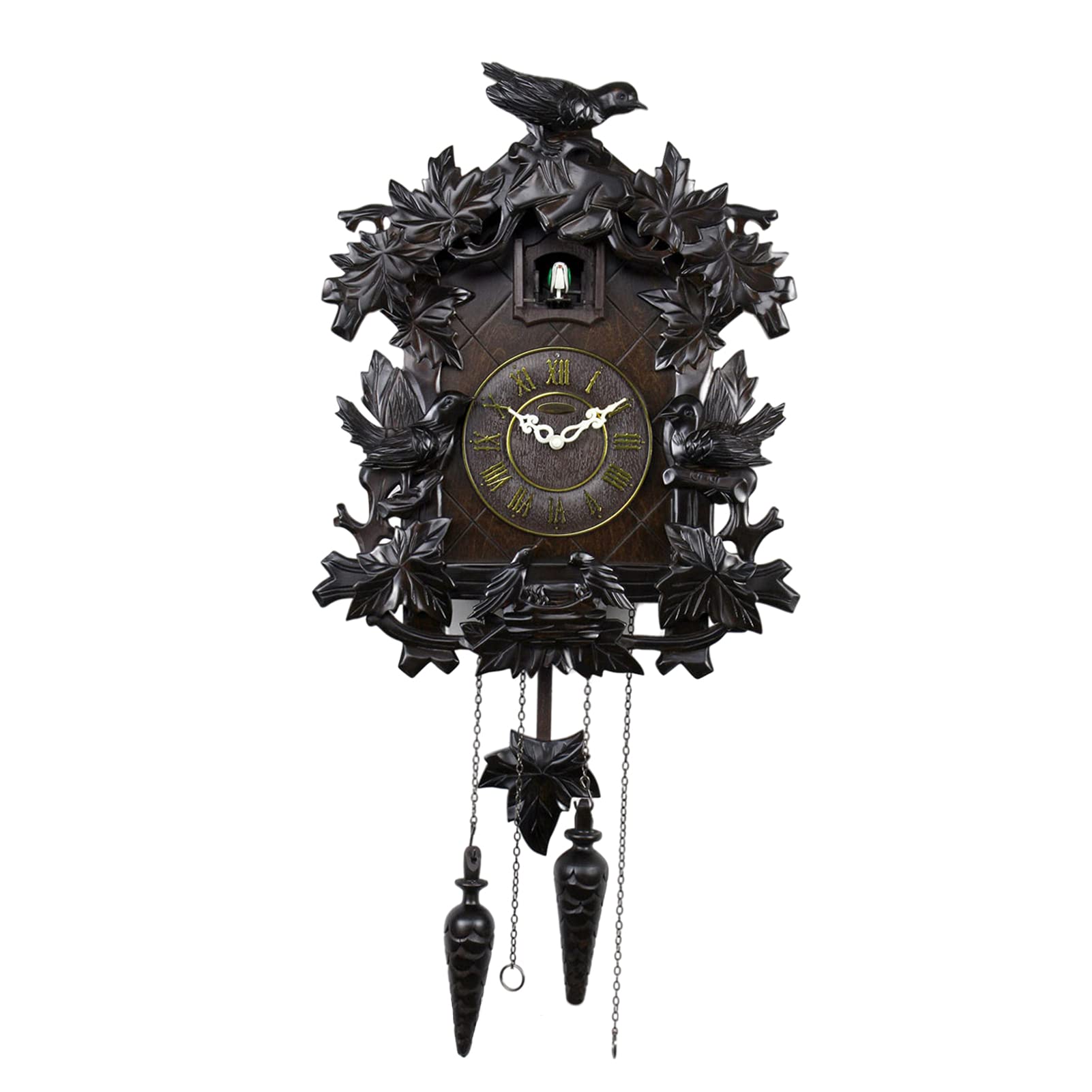 Happy Wind Handcrafted Quartz Wall Clock - Silent Non-Ticking Cuckoo Clock for Home Decor, Living Room, Bedroom, Study & Kids Room - Perfect Gift for Families (Color: C) | Vintage Style, Battery Operated, Easy to Hang