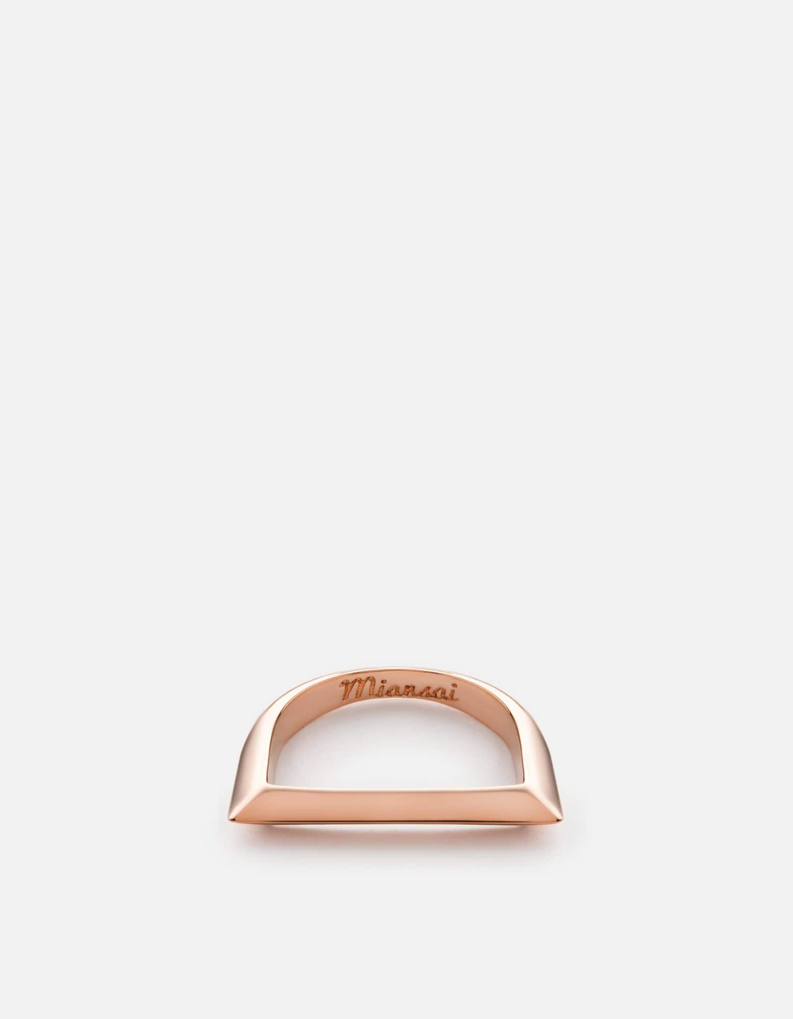 Rose Gold Plated Bar Ring for Women - Elegant Stackable Minimalist Jewelry Gift for Her - Perfect for Everyday Wear, Date Nights & Special Occasions